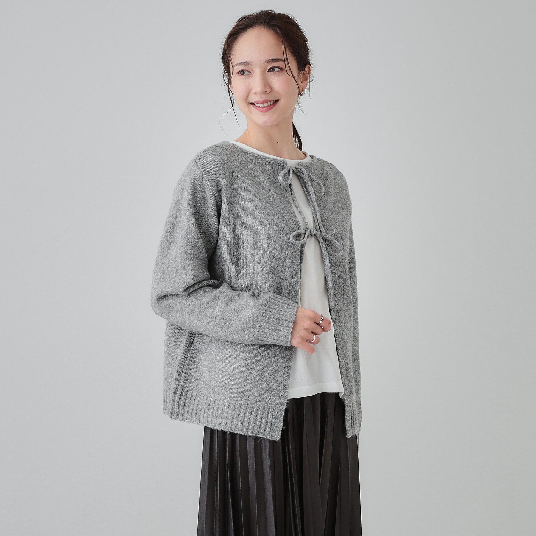 SHOO･LA･RUE「【S-LL/前後2WAY】カジュアルでもフェミニンでも バックリボンニット+ロンT」|ニット・セーター|