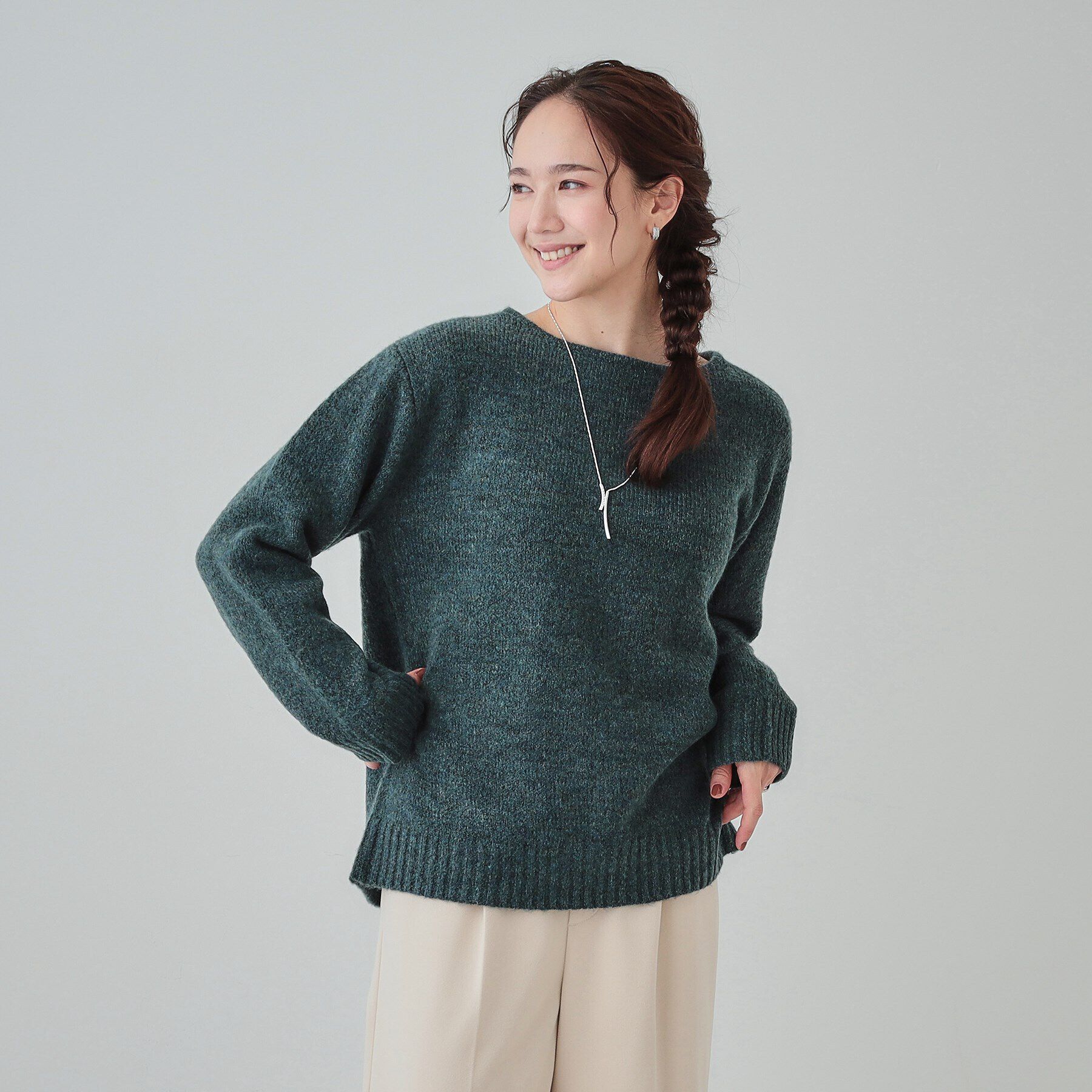 SHOO･LA･RUE「【S-LL/前後2WAY】カジュアルでもフェミニンでも バックリボンニット+ロンT」|ニット・セーター|