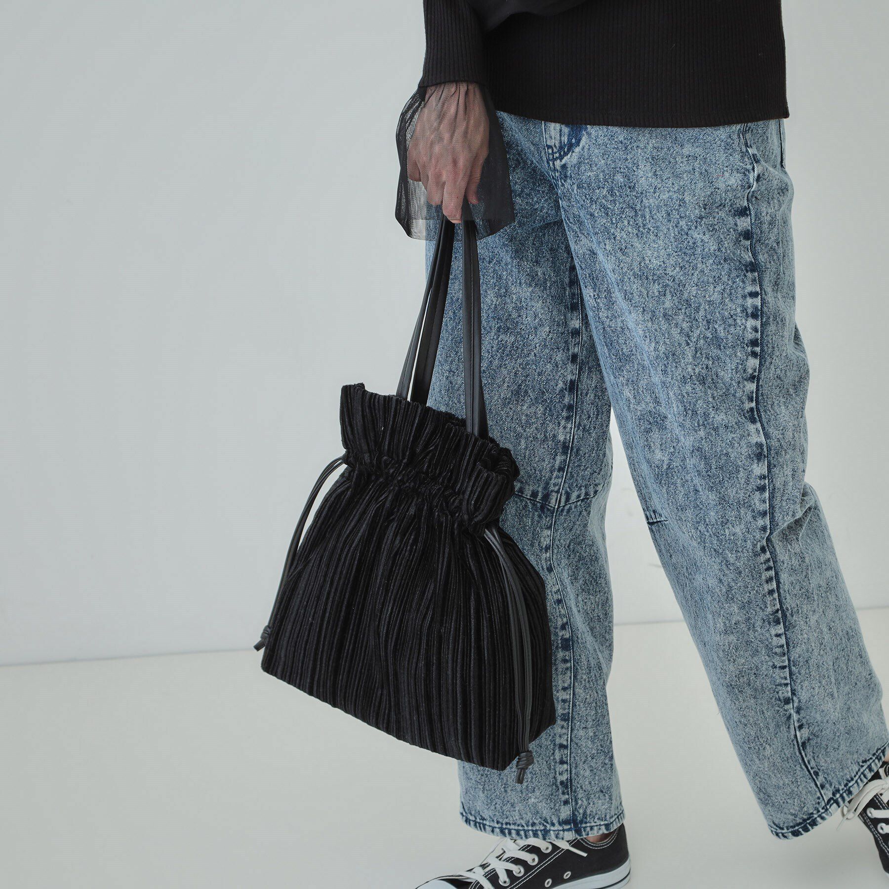 SHOO･LA･RUE「プリーツ巾着トートバッグ」|トートバッグ|