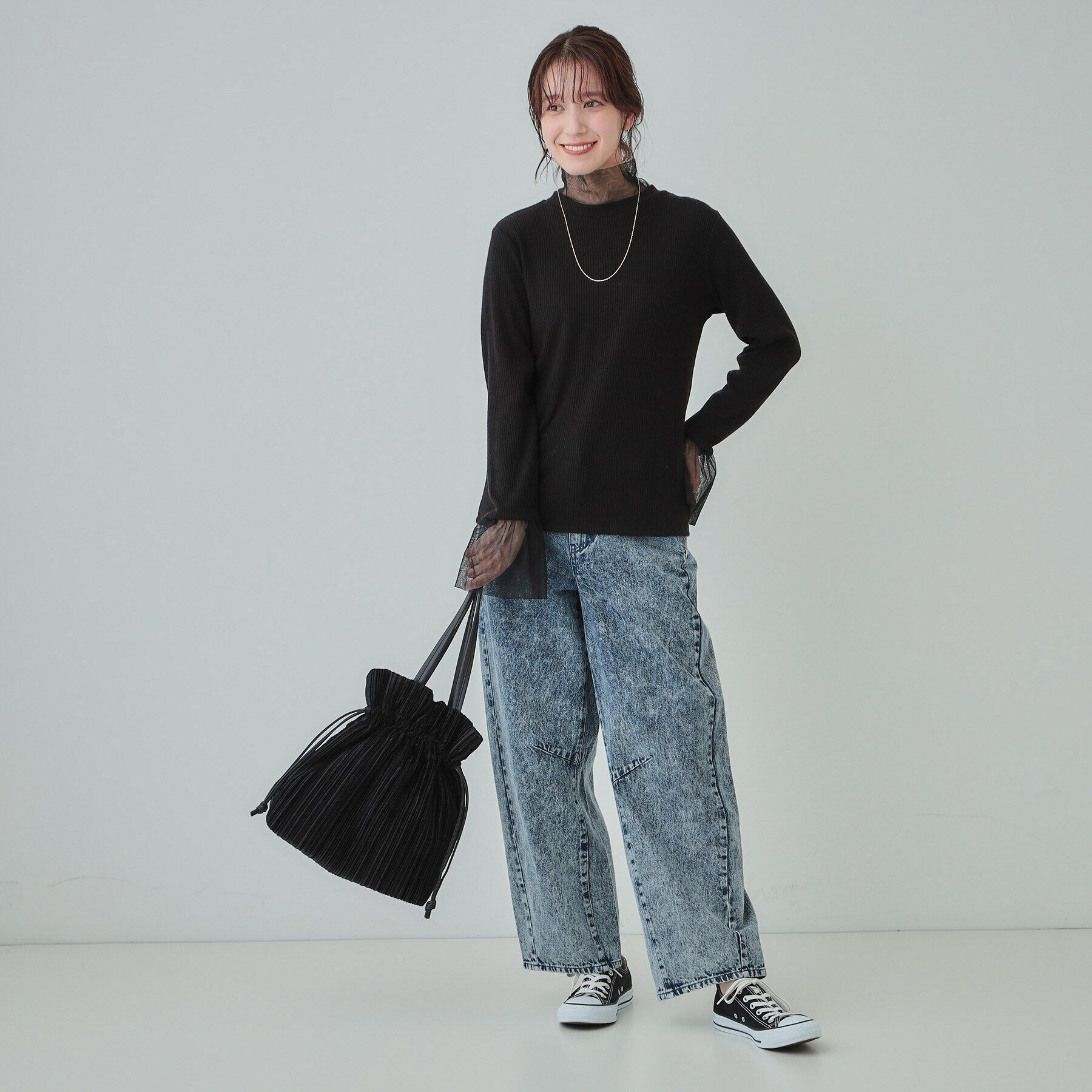 SHOO･LA･RUE「プリーツ巾着トートバッグ」|トートバッグ|