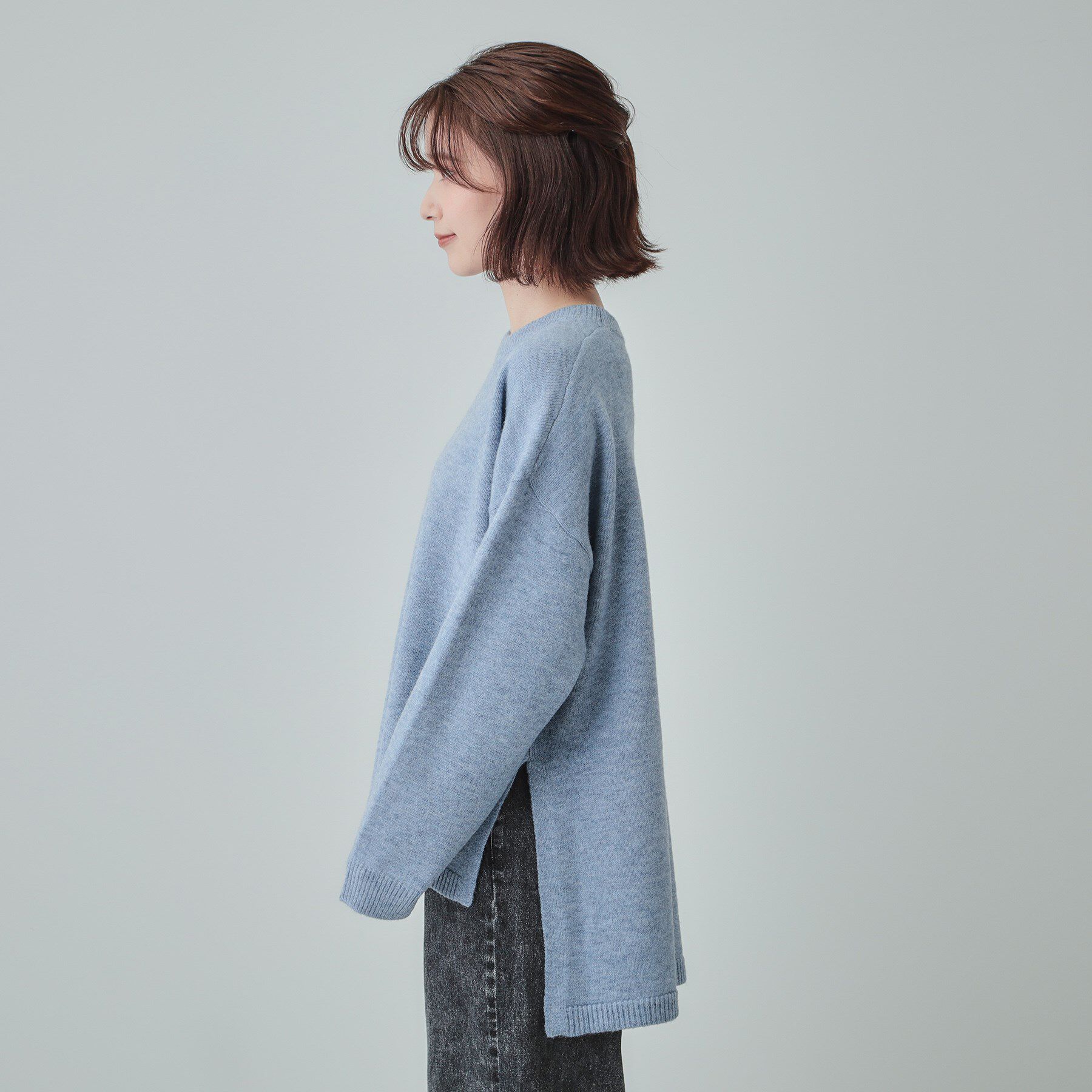 SHOO･LA･RUE「【S-LL/体型カバー】軽くてふわふわ お尻が隠れるワイドシルエットニット」|ニット・セーター|