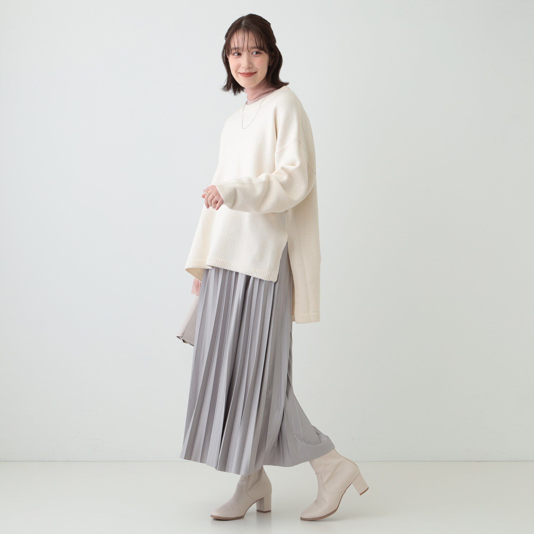 SHOO･LA･RUE「【S-LL/体型カバー】軽くてふわふわ お尻が隠れるワイドシルエットニット」|ニット・セーター|