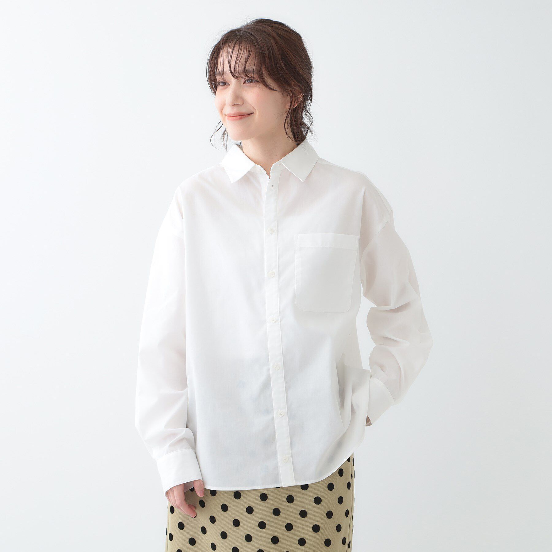 SHOO･LA･RUE「【洗える/S-LL】シーズン問わず合わせやすい ベーシックカラーシャツ」|シャツ・ブラウス|