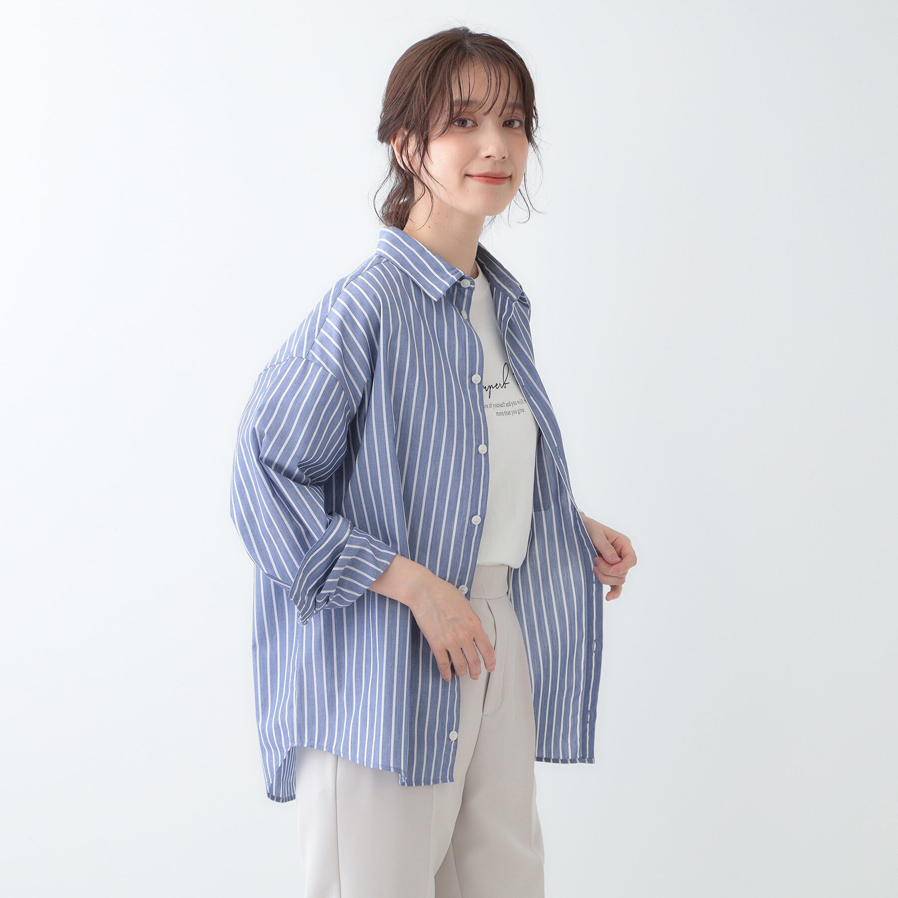 SHOO･LA･RUE「【洗える/S-LL】シーズン問わず合わせやすい ベーシックカラーシャツ」|シャツ・ブラウス|