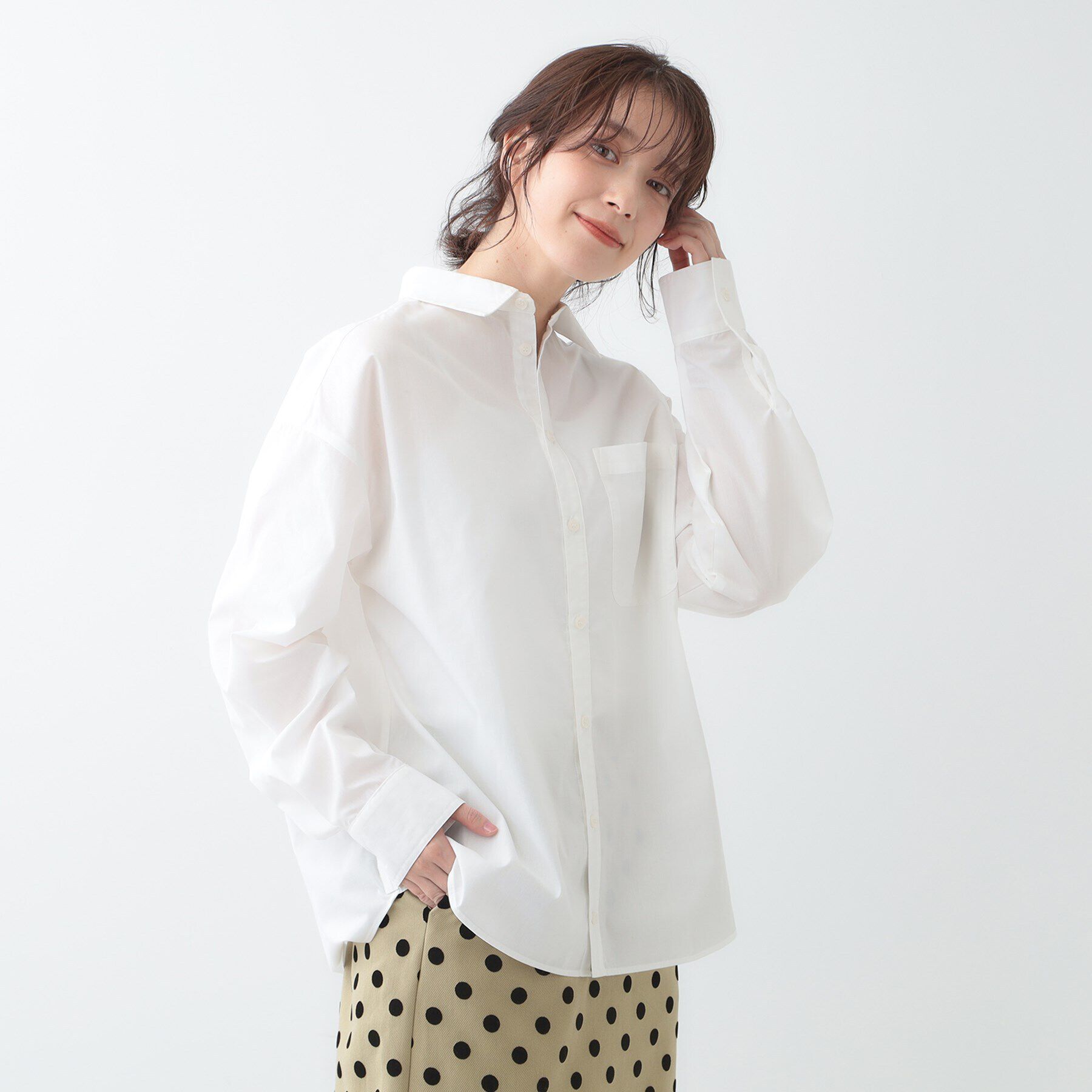 SHOO･LA･RUE「【洗える/S-LL】シーズン問わず合わせやすい ベーシックカラーシャツ」|シャツ・ブラウス|