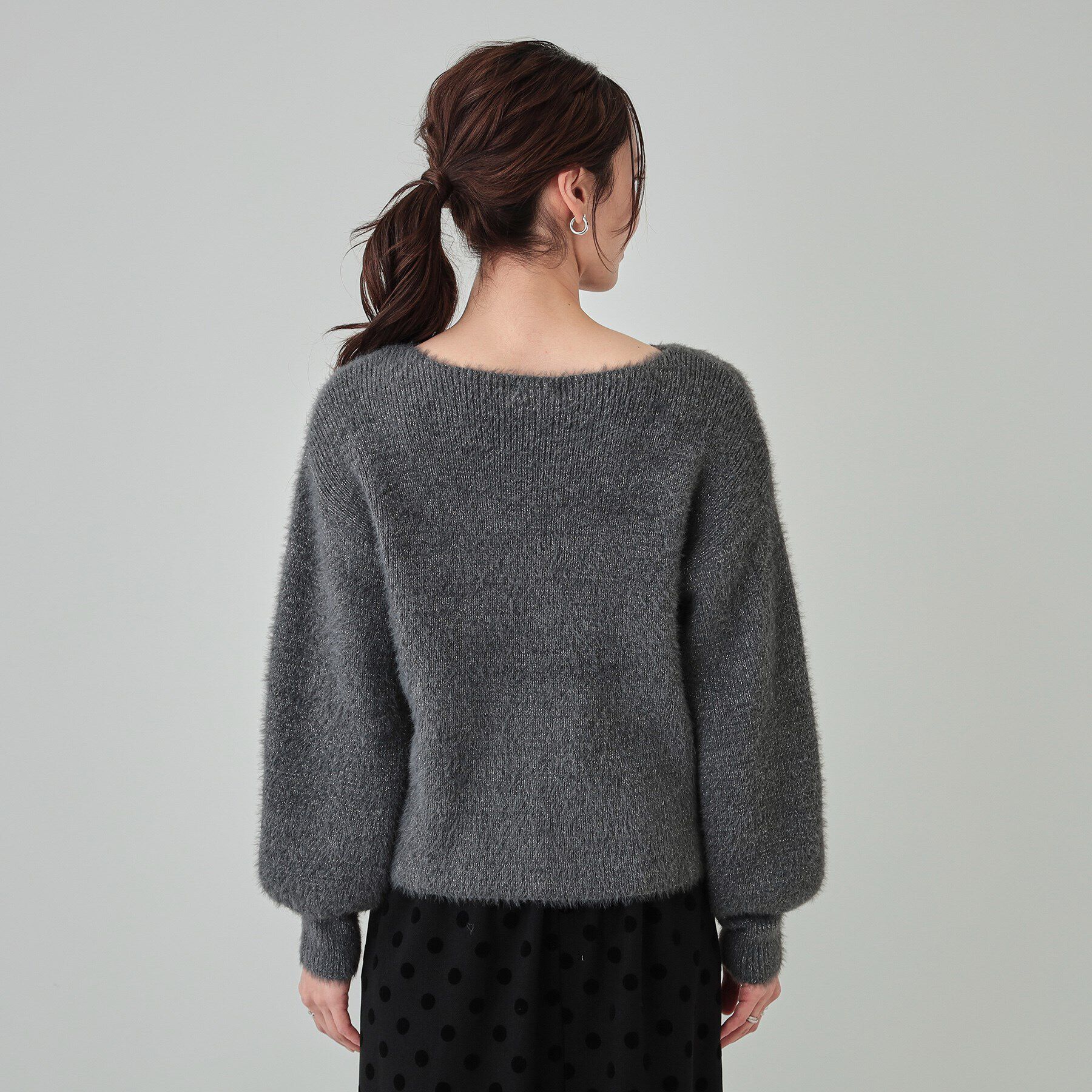 SHOO･LA･RUE「【S-LL】大人上品な ラメフェザー ボートネックニット」|ニット・セーター|