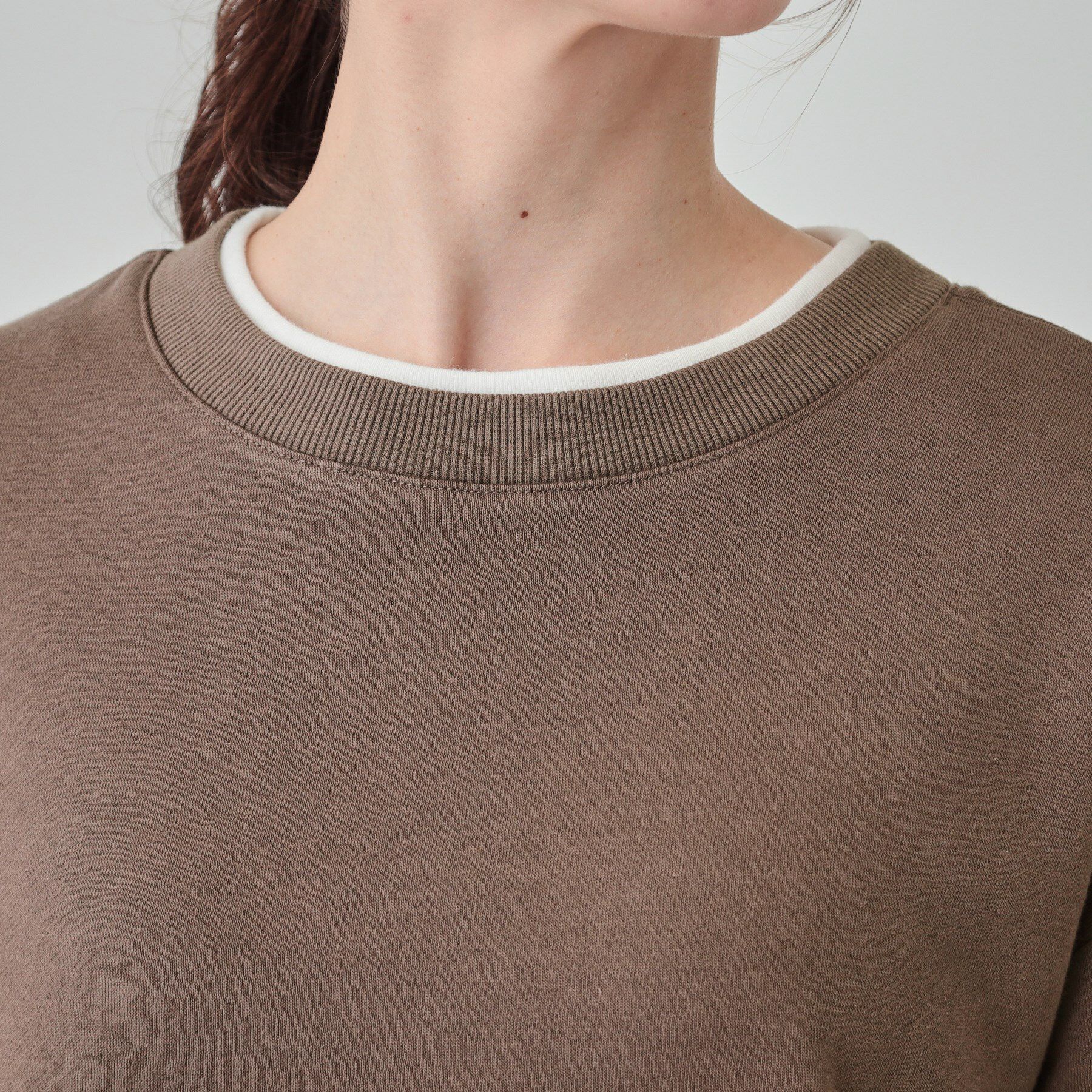 SHOO･LA･RUE「【洗える/S-LL】着るだけ簡単こなれ感 裏起毛レイヤード風スウェット【SHOO WARM】」|パーカー|