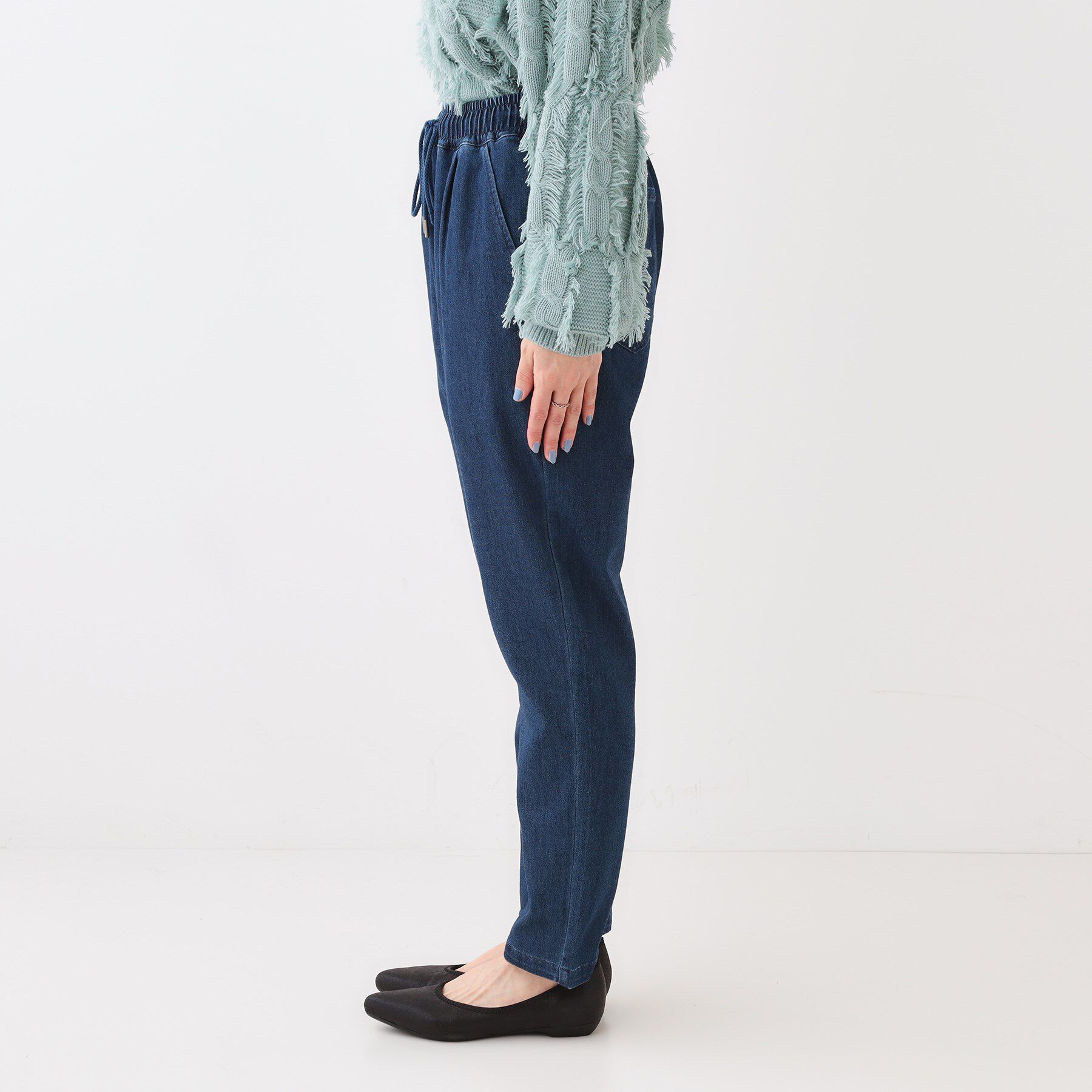 SHOO･LA･RUE「【洗える/SS-3L/美脚シルエット】アクティブ派のデニム イージーテーパードパンツ」|その他|