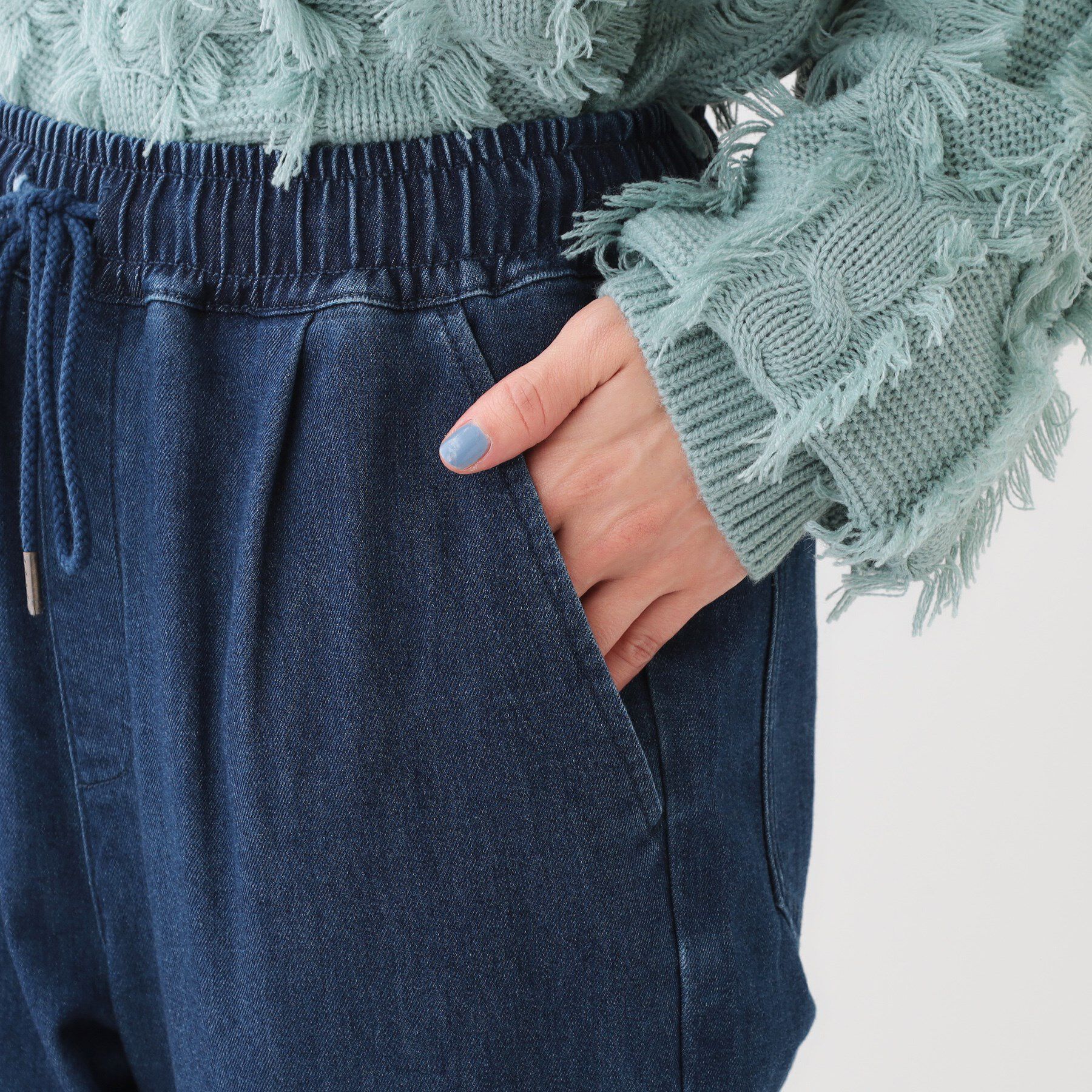 SHOO･LA･RUE「【洗える/SS-3L/美脚シルエット】アクティブ派のデニム イージーテーパードパンツ」|その他|