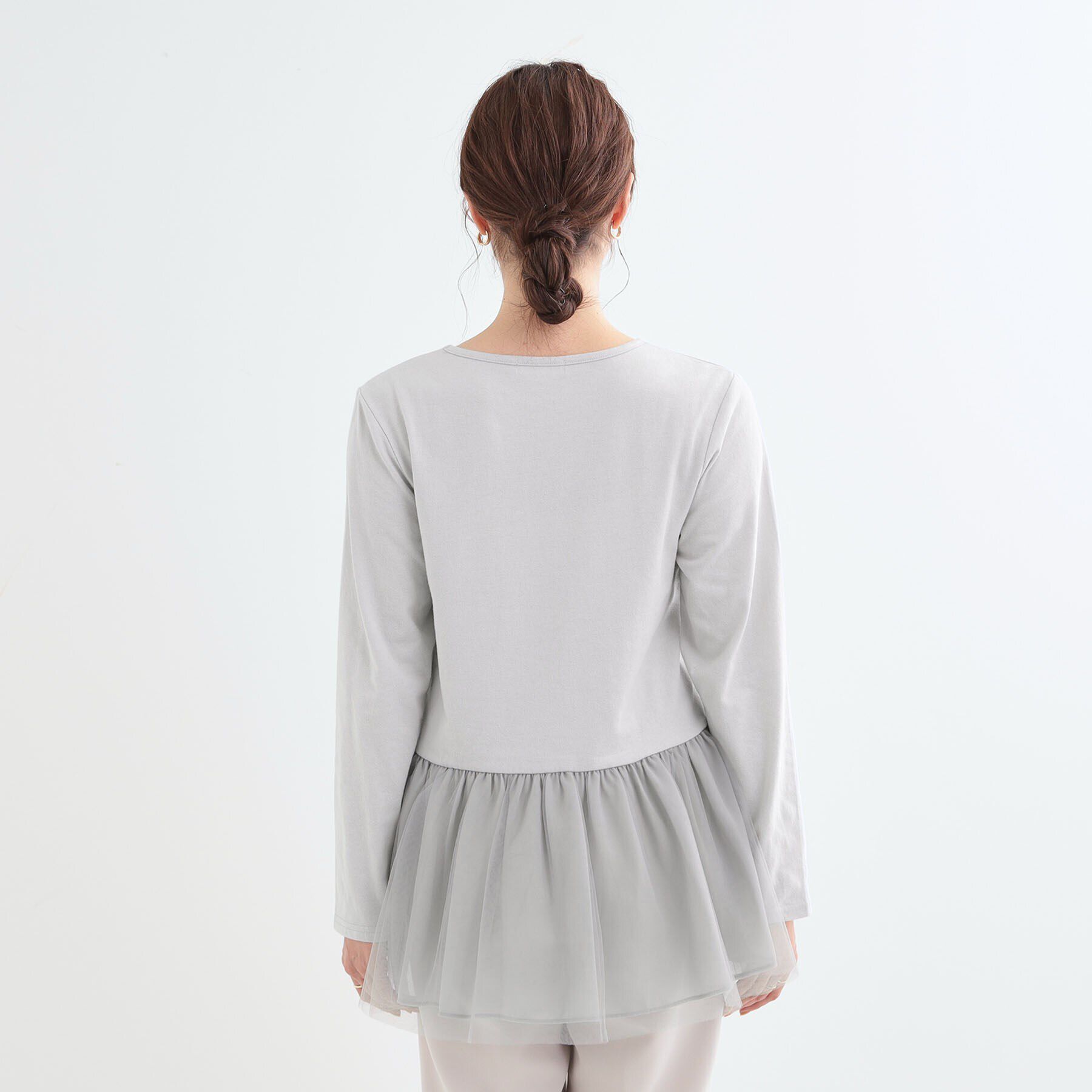 SHOO･LA･RUE「【S-LL/体型カバー】いつものコーデにプラスワン　裾チュールインナー」|Tシャツ・カットソー|