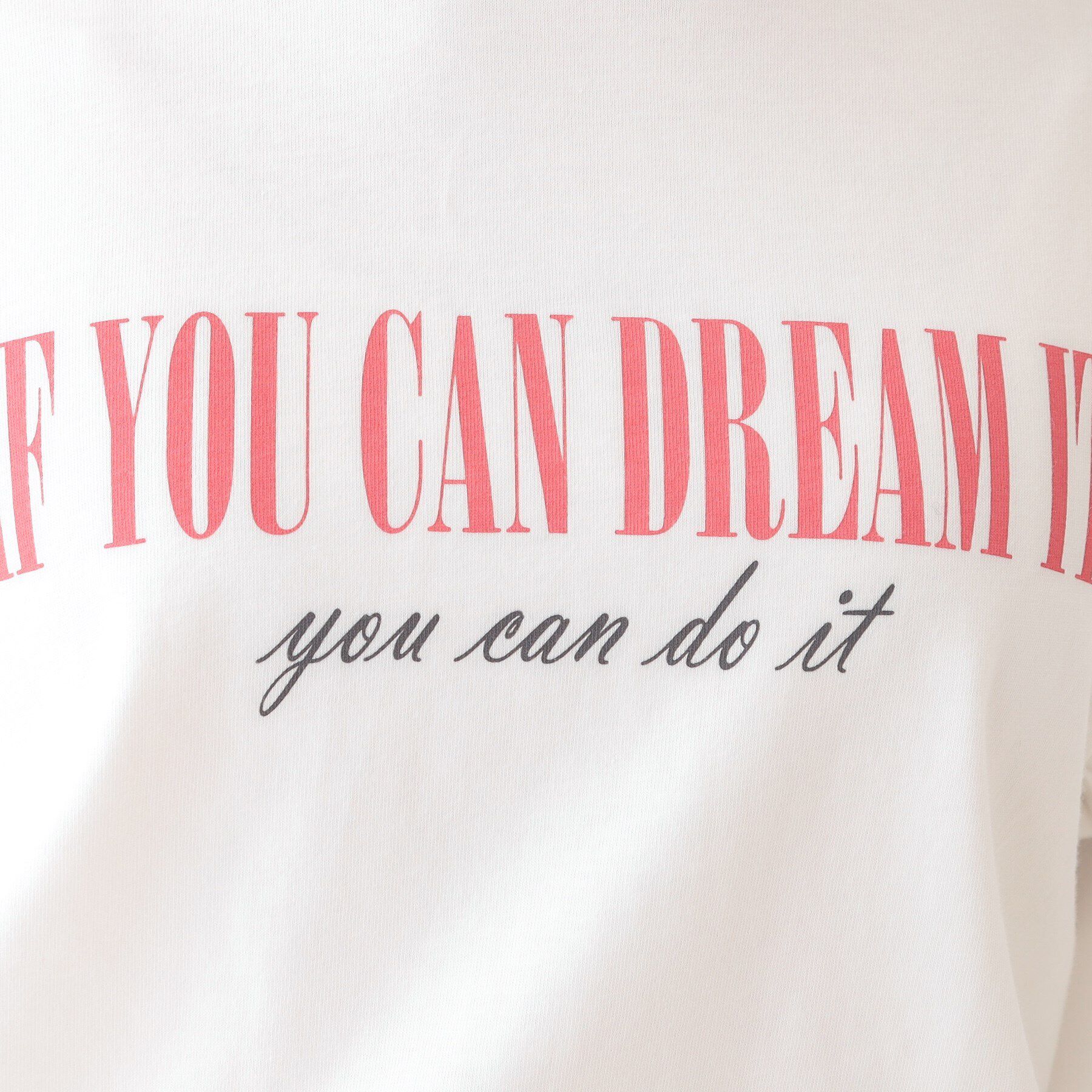 SHOO･LA･RUE「【S-LL/洗える】ショルダーフリルが目を惹く ロゴプリントロンT」|Tシャツ・カットソー|