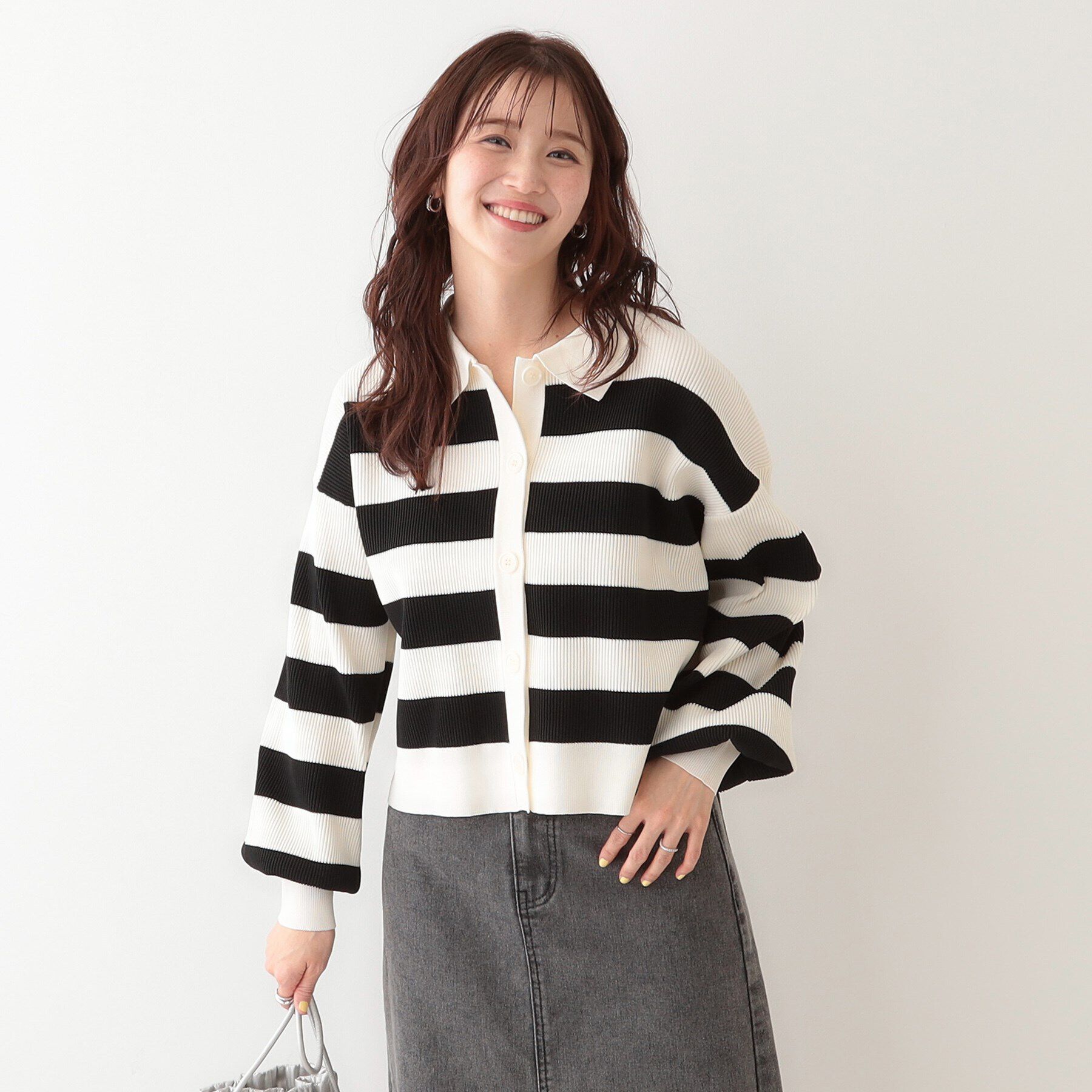 SHOO･LA･RUE「着こなしいろいろ 襟付きスポンディッシュニットカーディガン」|カーディガン|