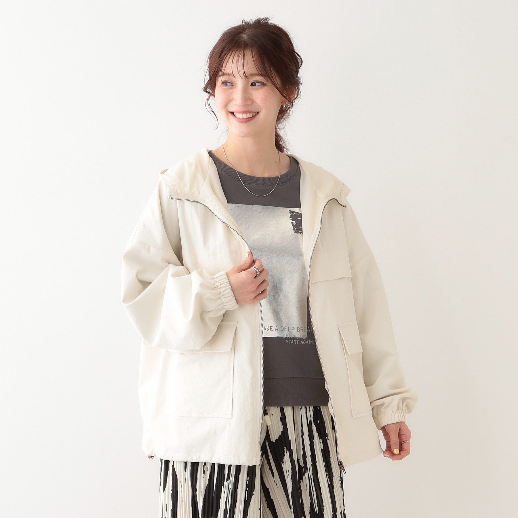 SHOO･LA･RUE「【撥水／S-LL】BIGポケット フーディブルゾン」|ブルゾン・スタジャン|