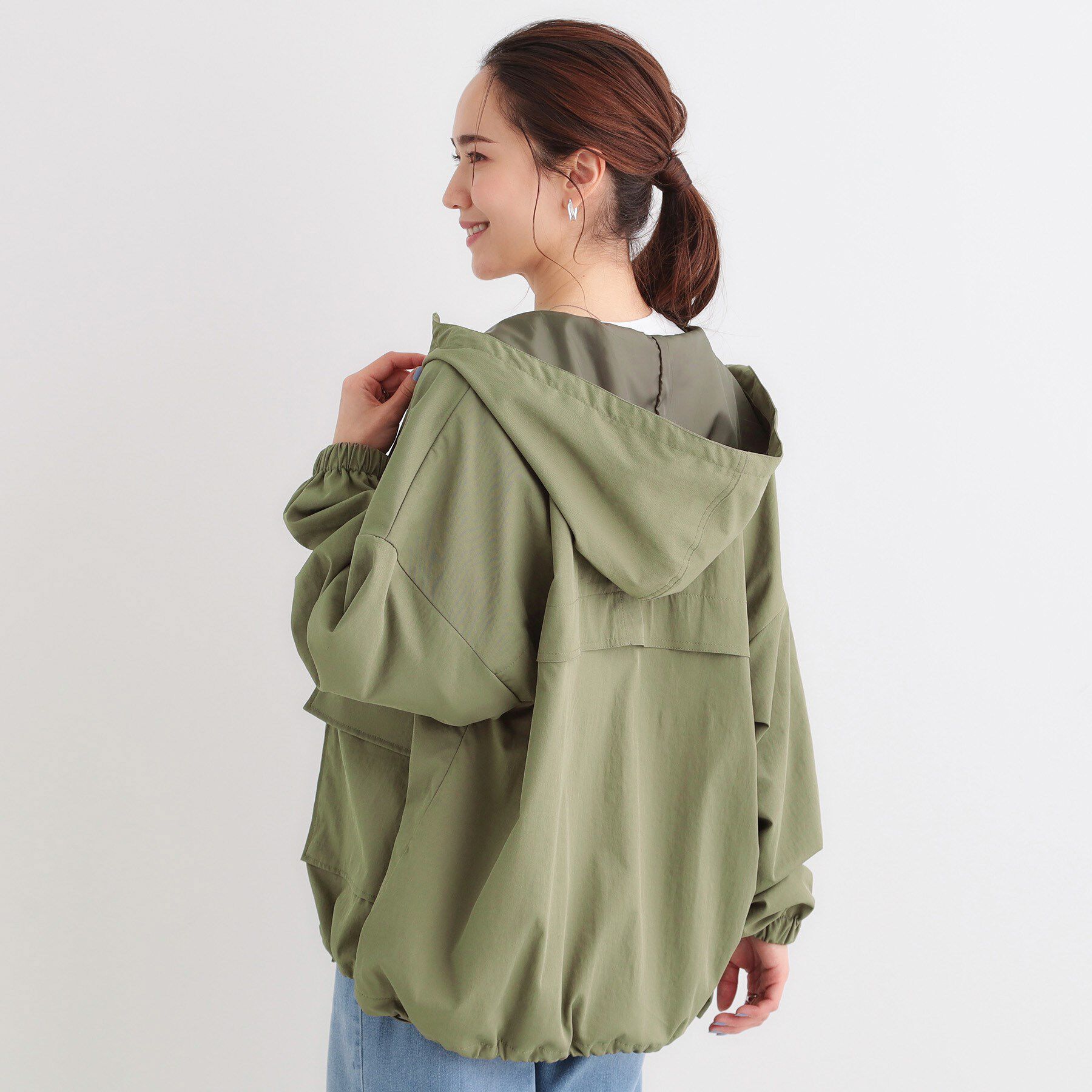 SHOO･LA･RUE「【撥水／S-LL】BIGポケット フーディブルゾン」|ブルゾン・スタジャン|