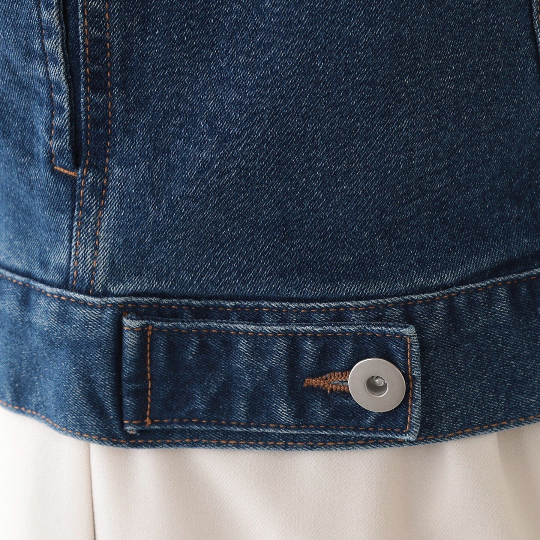 SHOO･LA･RUE「【S-LL】大人のための ノーカラーデニムジャケット」|デニムジャケット|