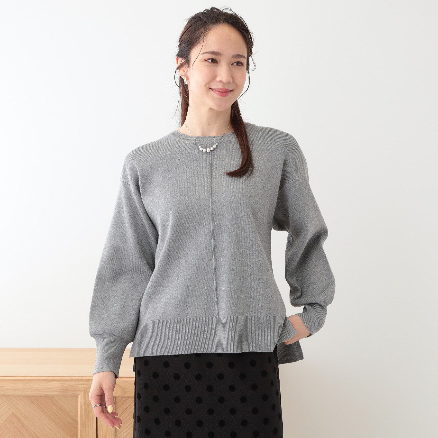 SHOO･LA･RUE「【S-LL/セットアップ可】インせず着られる さらっとなめらかニット」|ニット・セーター|