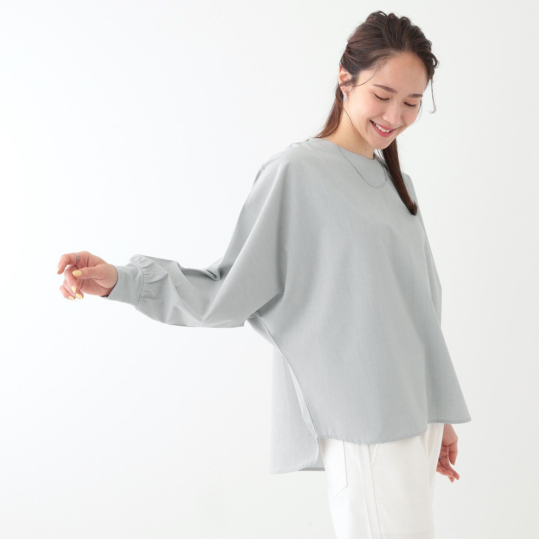 SHOO･LA･RUE「【高レビュー/洗える/洗濯後シワになりにくい/体型カバー】お袖ゆったり さらさらドルマンブラウス」|シャツ・ブラウス|