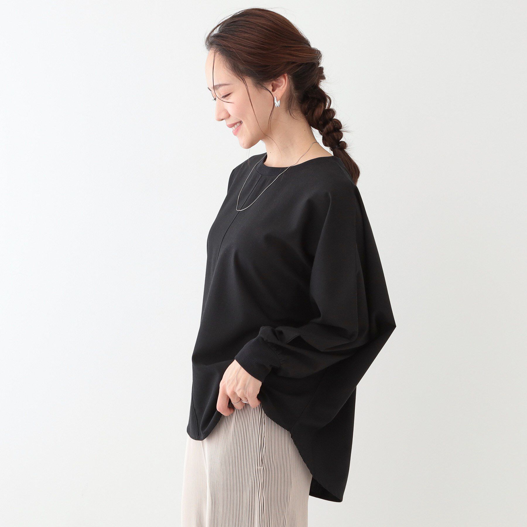 SHOO･LA･RUE「【高レビュー/洗える/洗濯後シワになりにくい/体型カバー】お袖ゆったり さらさらドルマンブラウス」|シャツ・ブラウス|