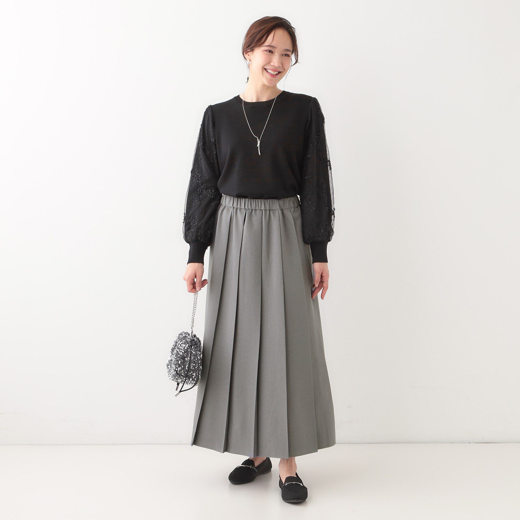 SHOO･LA･RUE「大人カジュアルに着られる ワイドプリーツスカート」|スカート|