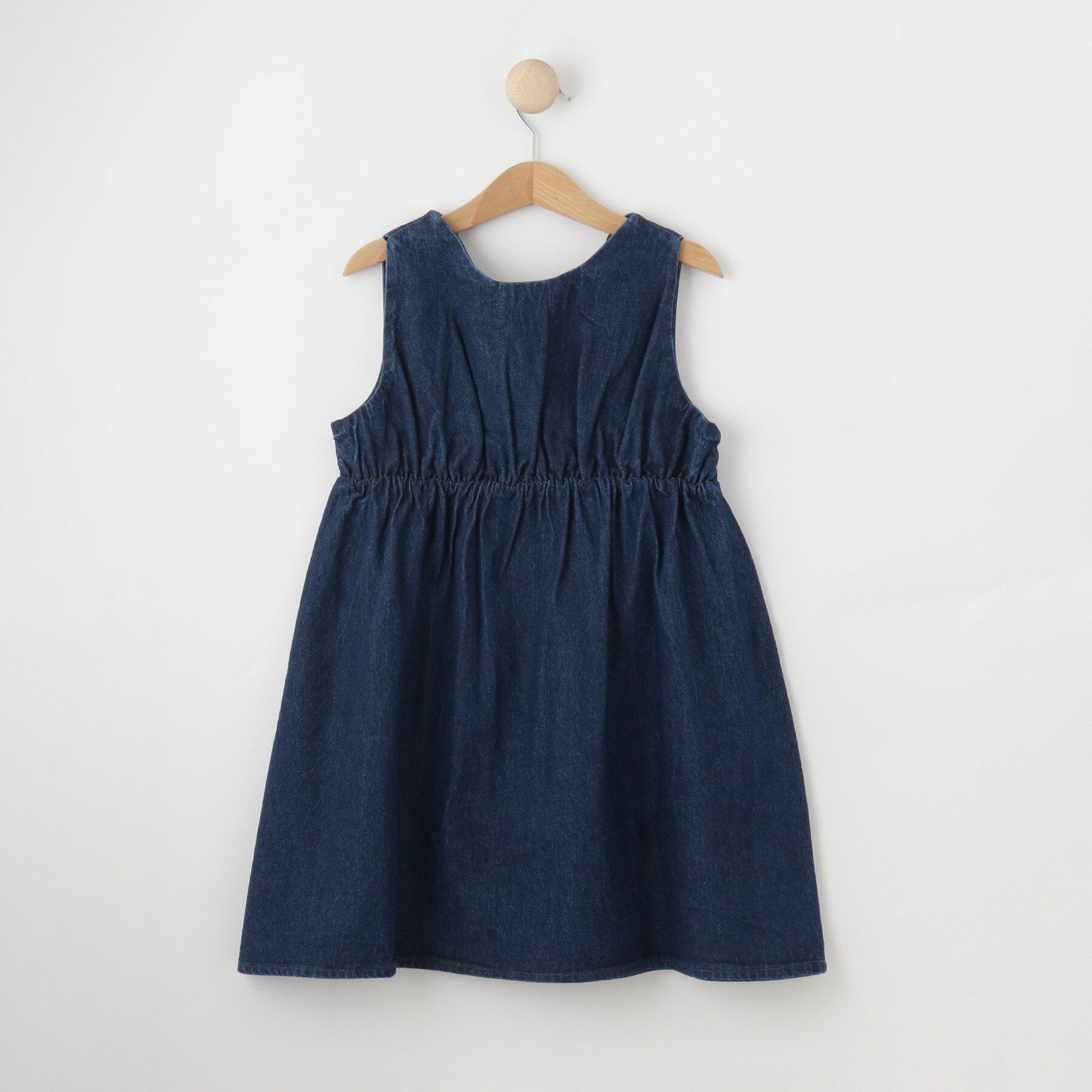 SHOO･LA･RUE「【洗える/100-150cm】スカラップ使いがキュートな デニムジャンドレ」|ワンピース|