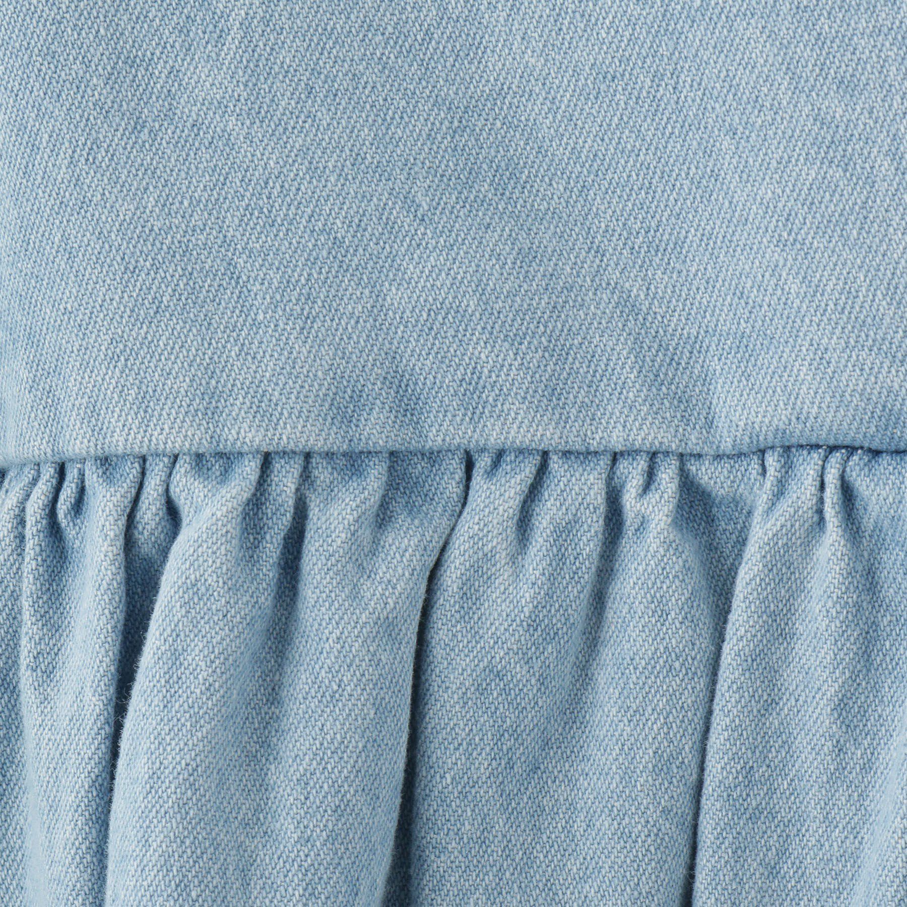 SHOO･LA･RUE「【洗える/100-150cm】スカラップ使いがキュートな デニムジャンドレ」|ワンピース|