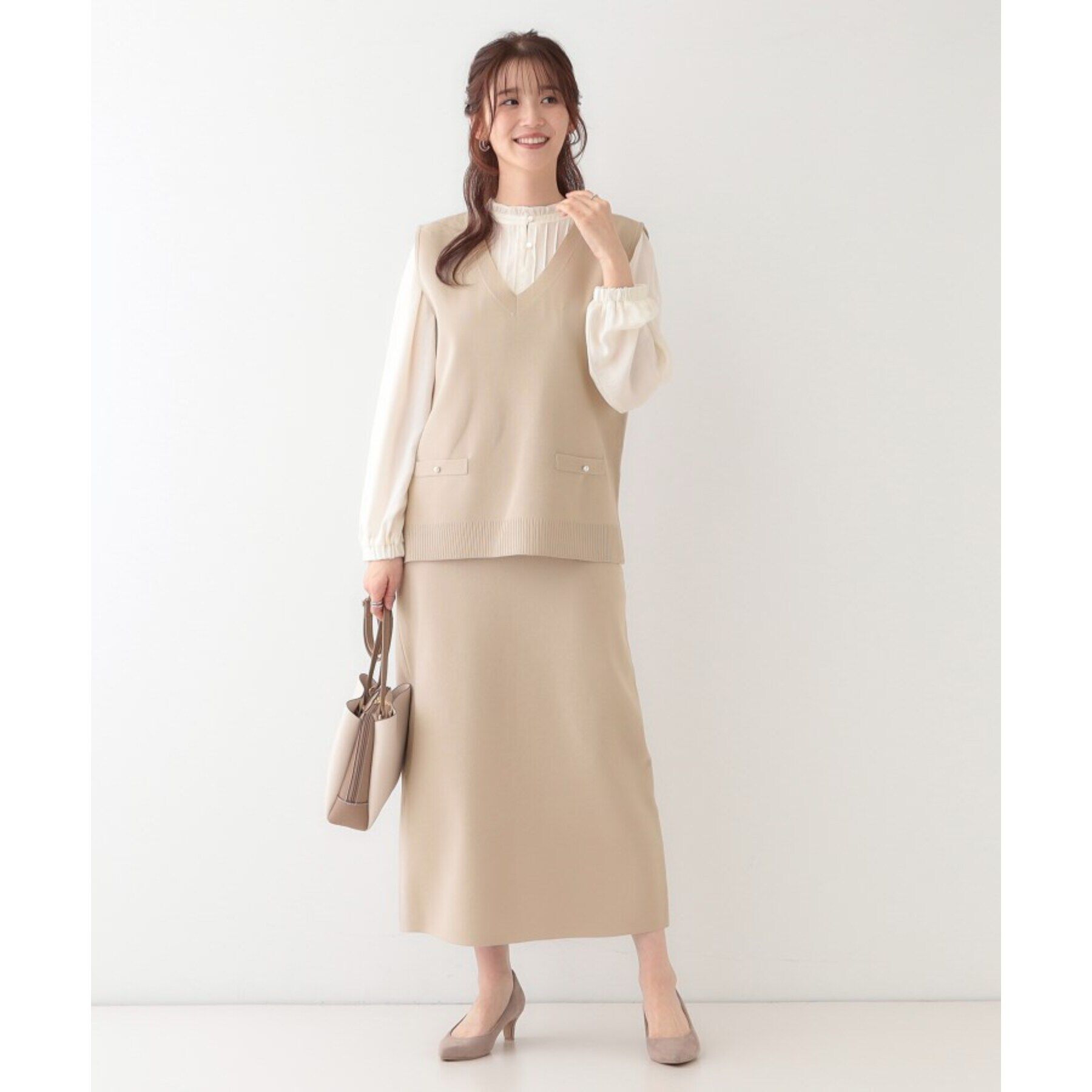 SHOO･LA･RUE「【洗える/セットアップ可】前後2WAYスポンディッシュ ナロースカート」|スカート|