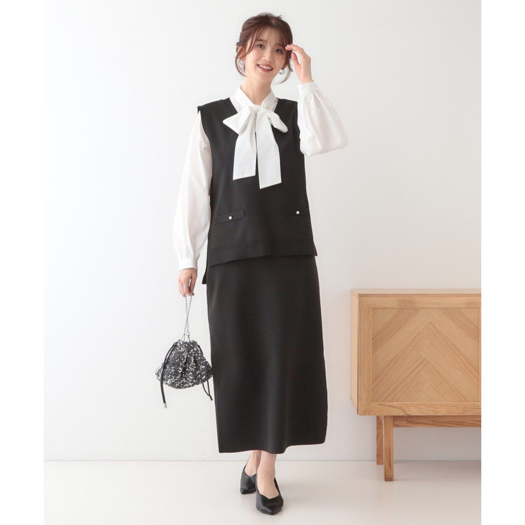 SHOO･LA･RUE「【洗える/セットアップ可】前後2WAYスポンディッシュ ナロースカート」|スカート|