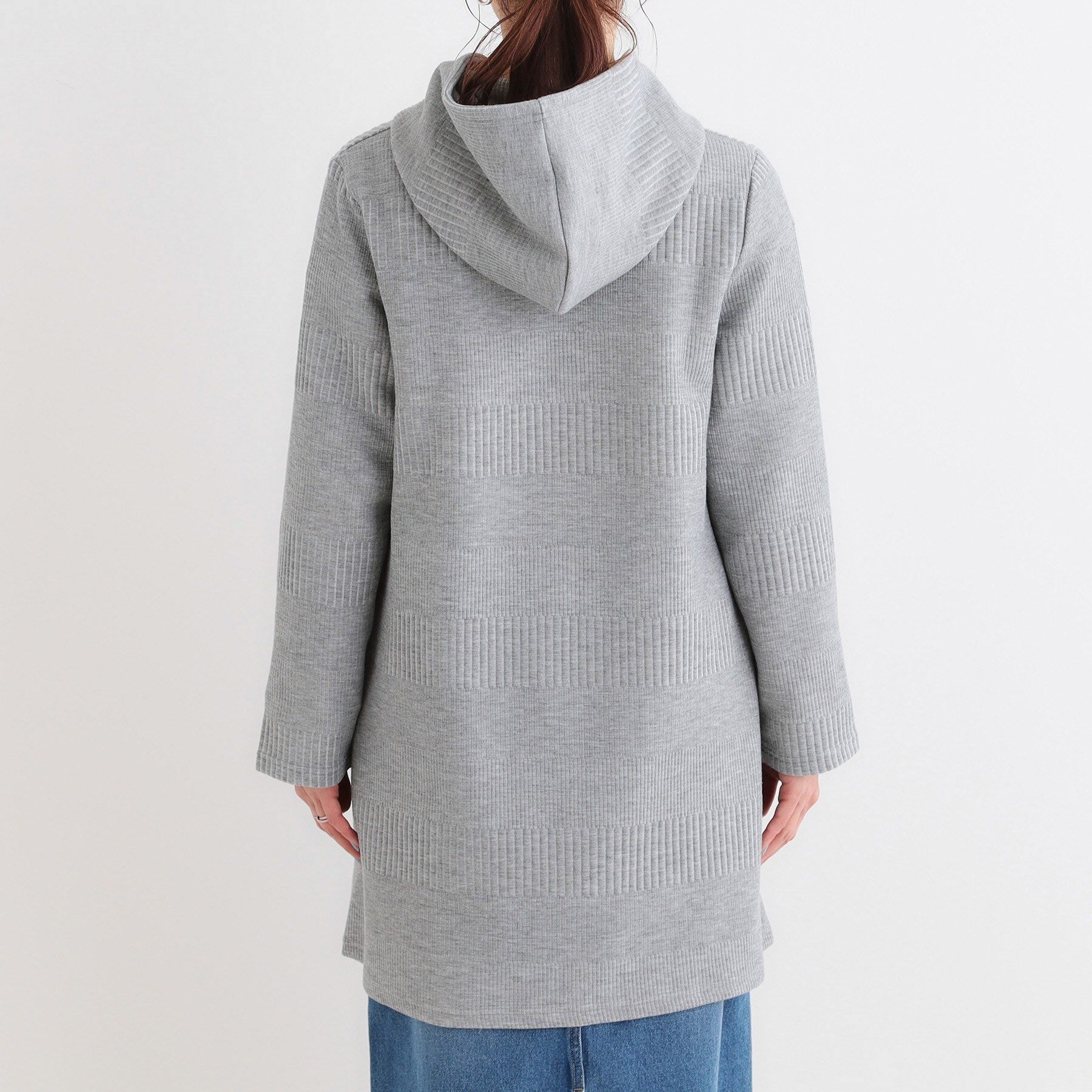 SHOO･LA･RUE「【S-LL】体型をカバーしながらスマートに魅せる ラインジャカードコーディガン」|カーディガン|