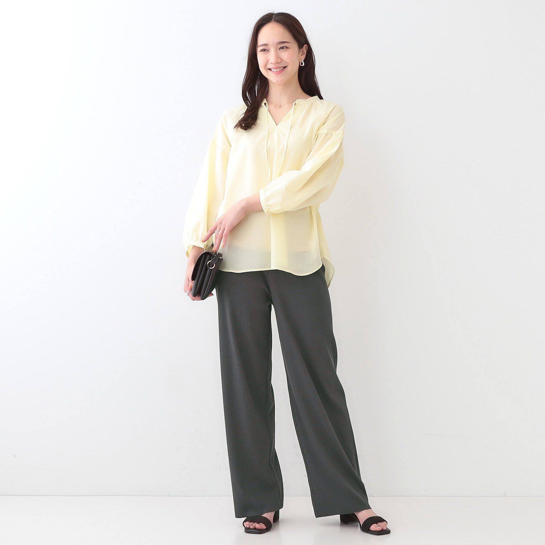 SHOO･LA･RUE「【洗える/S-LL】やわらか楽ちん カットリブパンツ」|その他|