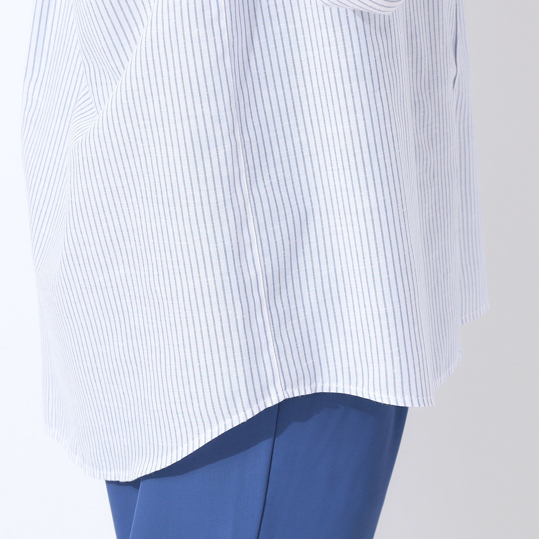 SHOO･LA･RUE「【洗える/S-LL/UV/吸水速乾】洗濯後しわになりにくいリネンブレンドシャツ」|シャツ・ブラウス|