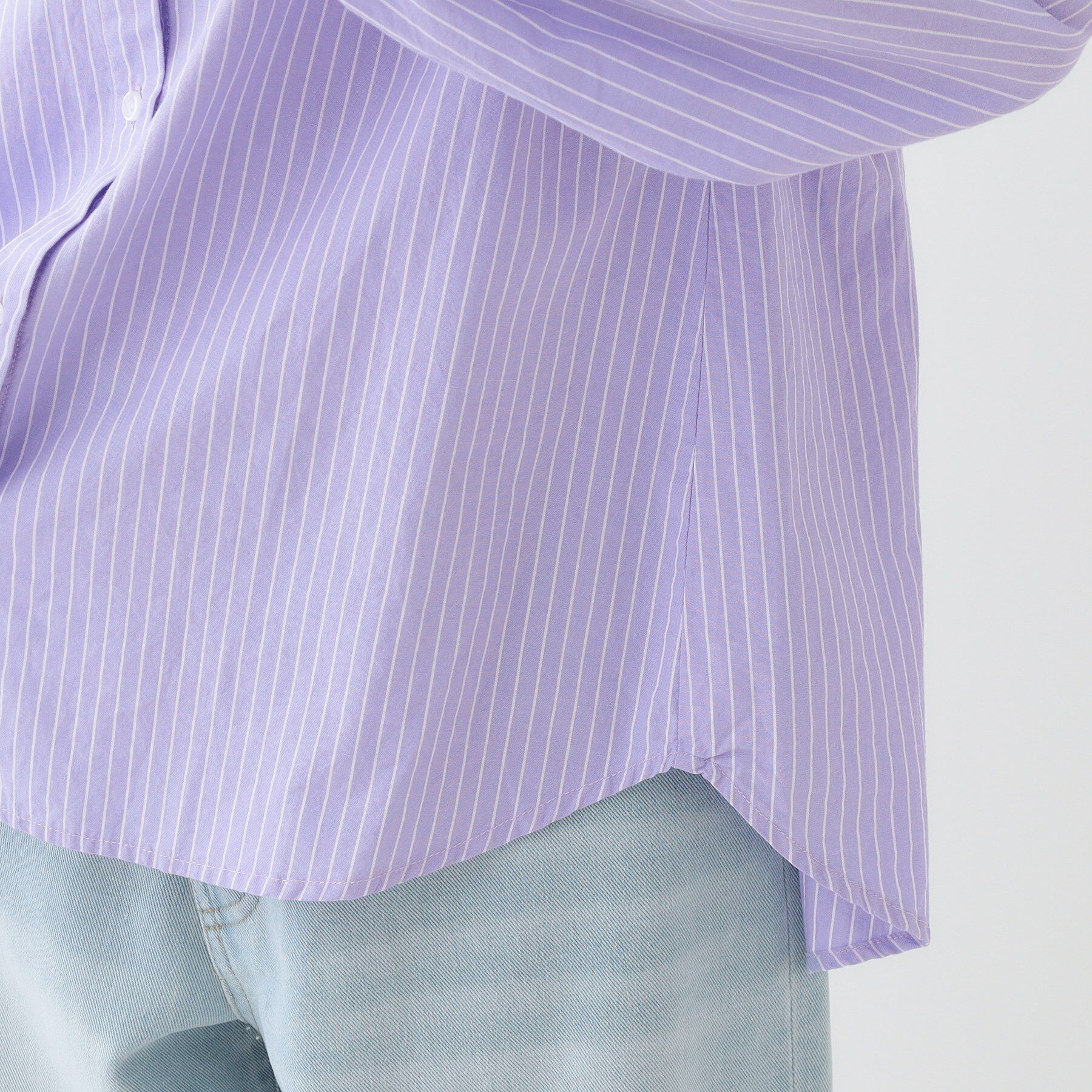 SHOO･LA･RUE「【洗える】バックギャザーがポイント 綿ワッシャー前開きシャツ」|シャツ・ブラウス|