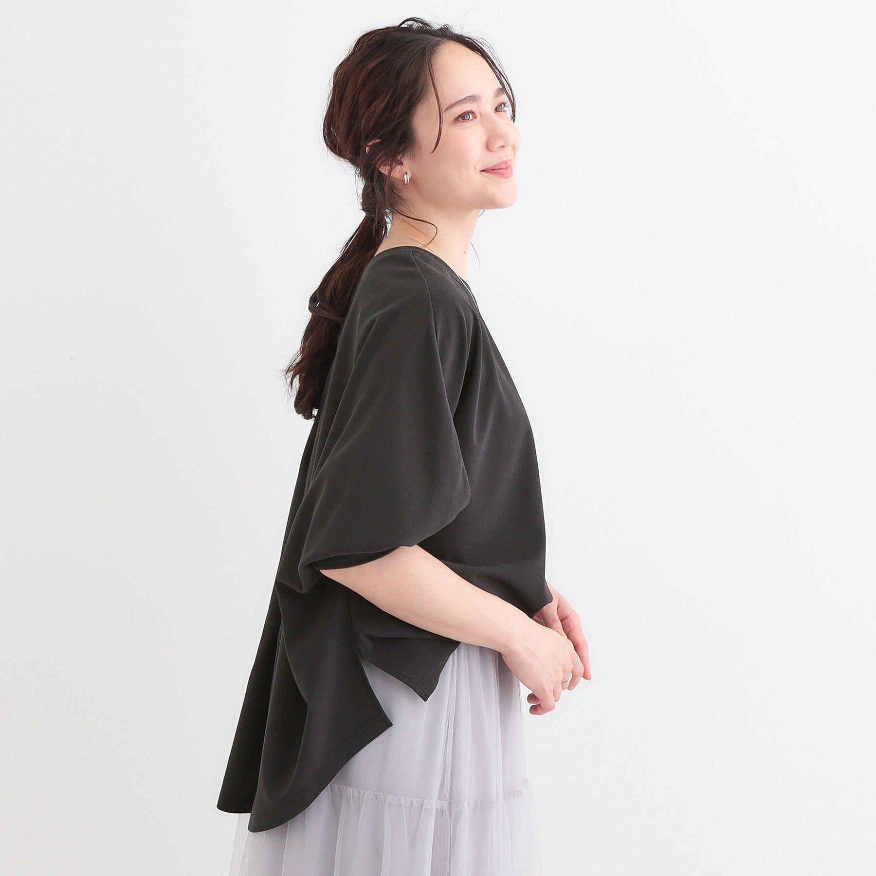 SHOO･LA･RUE「【洗える/S-LL】体型カバーにも ゆるりと着られる ドルマントップス」|Tシャツ・カットソー|