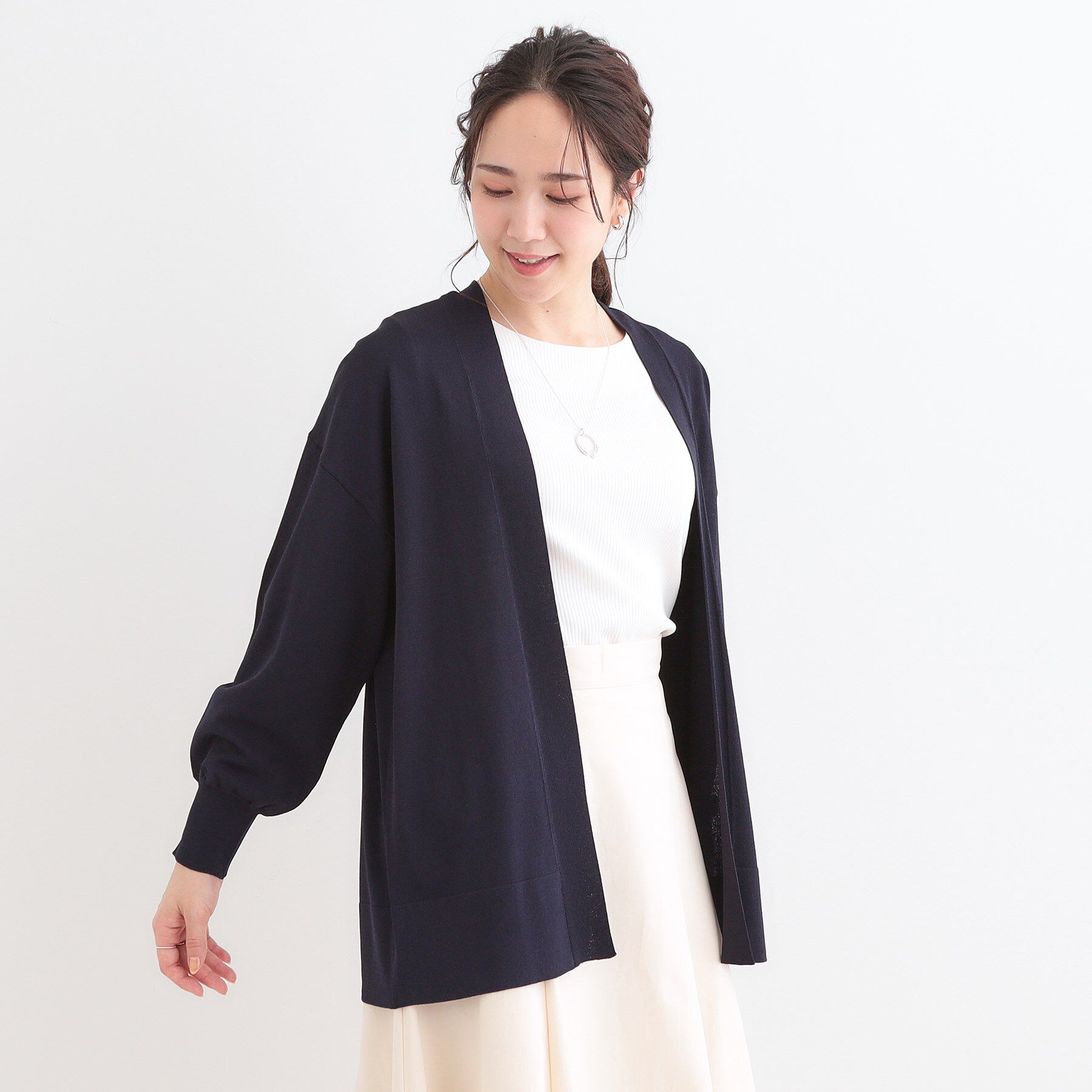 SHOO･LA･RUE「【洗える/ひんやり/UV】お尻が隠れるトッパーカーディガン」|カーディガン|