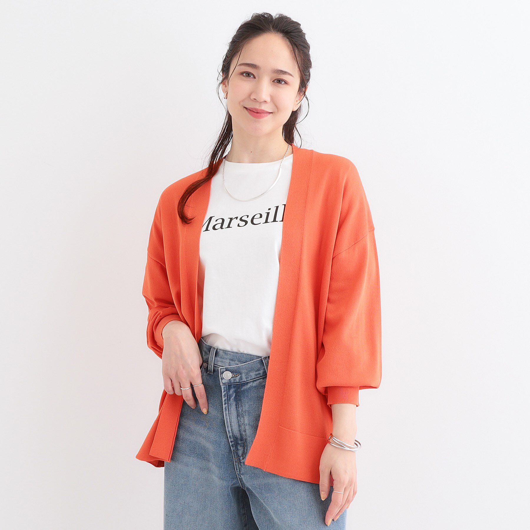 SHOO･LA･RUE「【洗える/ひんやり/UV】お尻が隠れるトッパーカーディガン」|カーディガン|