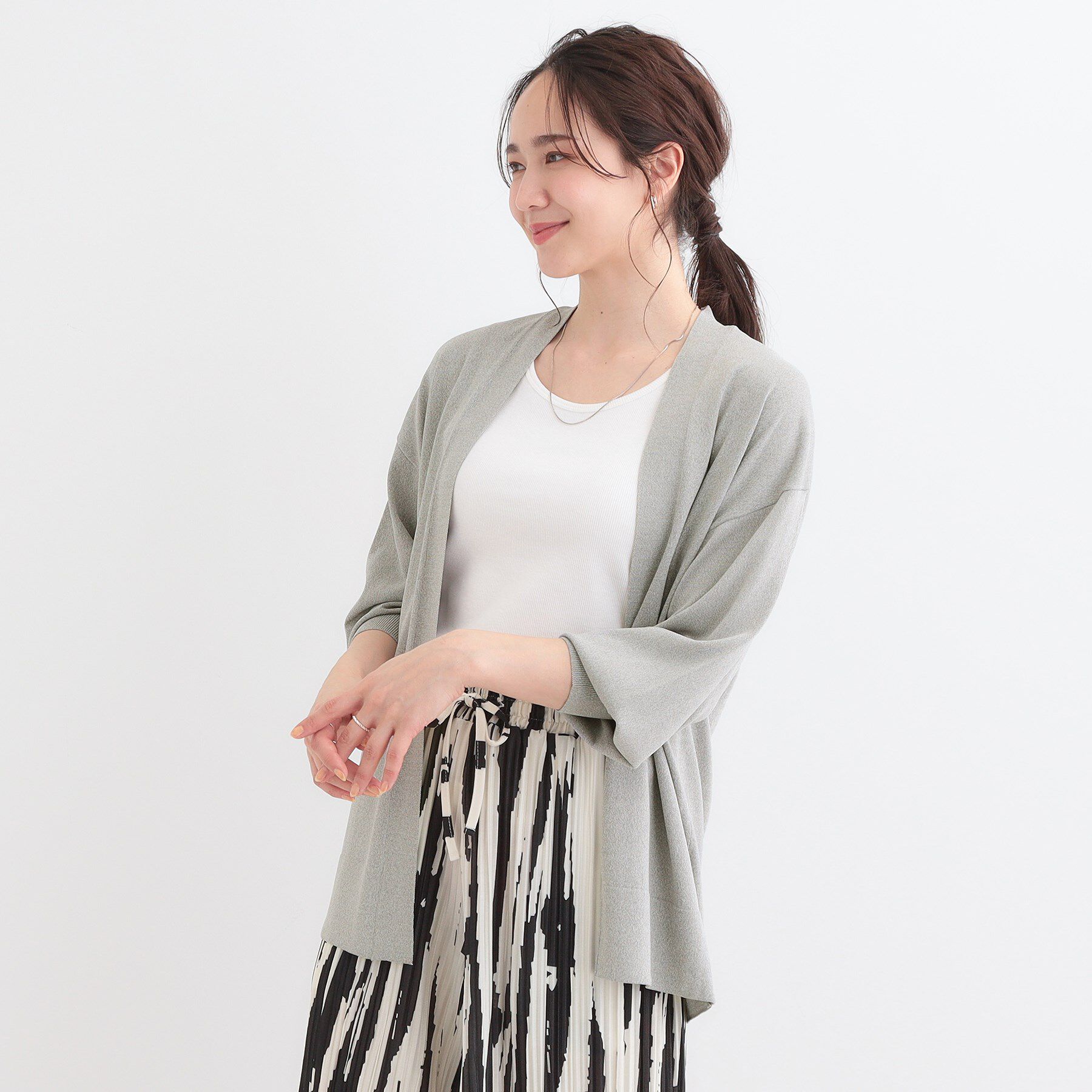 SHOO･LA･RUE「【洗える/ひんやり/UV】お尻が隠れるトッパーカーディガン」|カーディガン|