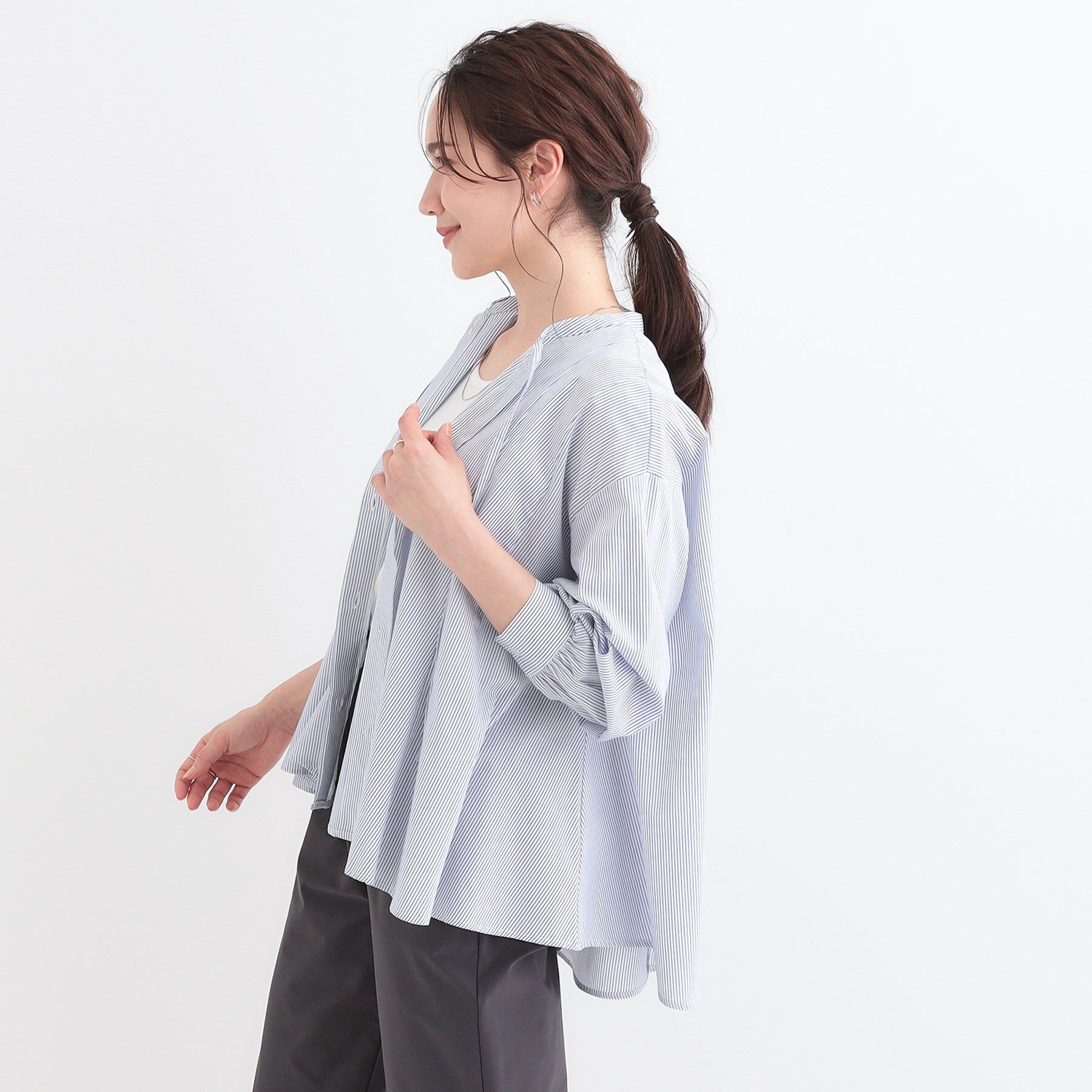 SHOO･LA･RUE「【洗える/体型カバー】フレアリボンブラウス」|シャツ・ブラウス|