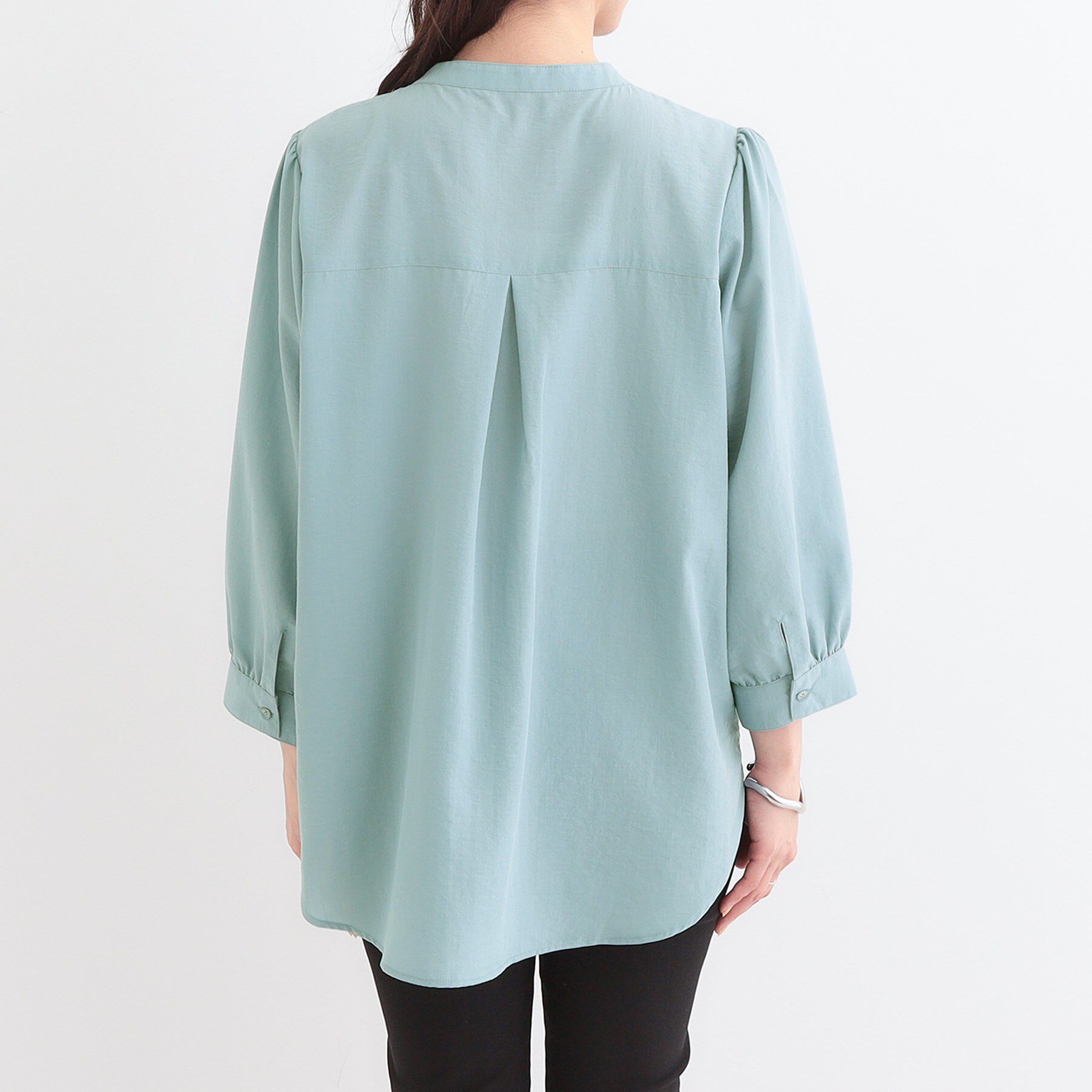 SHOO･LA･RUE「【S-LL】お顔周りを華やかに おりがみタックブラウス」|シャツ・ブラウス|