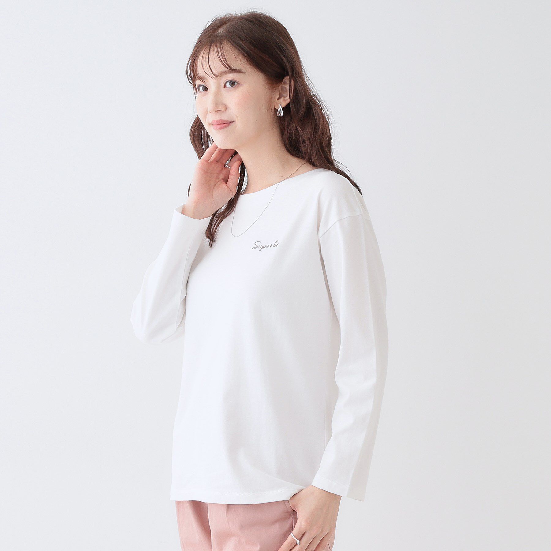 SHOO･LA･RUE「【洗える/S-LL】シンプルだから着回ししやすい コットンアソートロンT」|Tシャツ・カットソー|