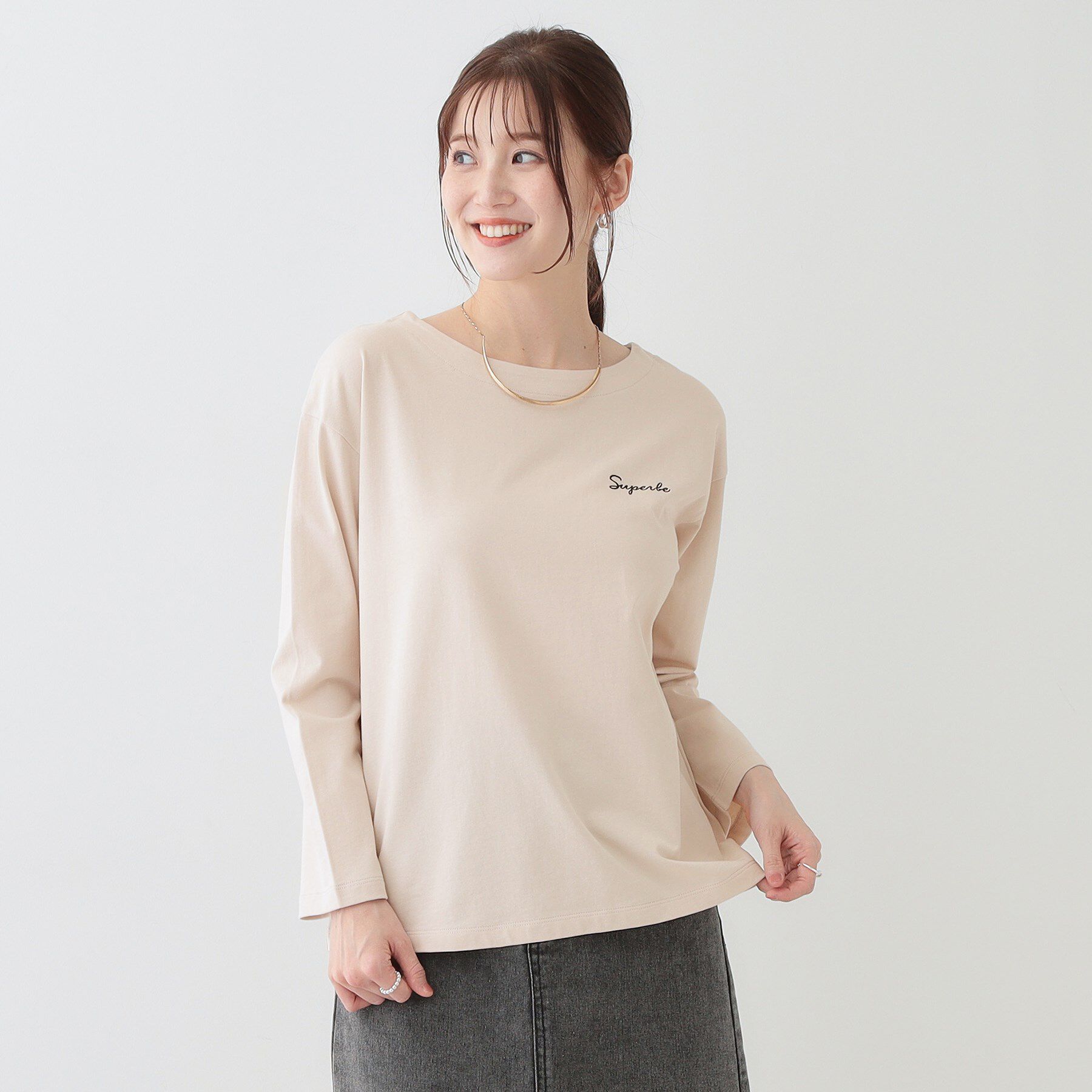 SHOO･LA･RUE「【洗える/S-LL】シンプルだから着回ししやすい コットンアソートロンT」|Tシャツ・カットソー|