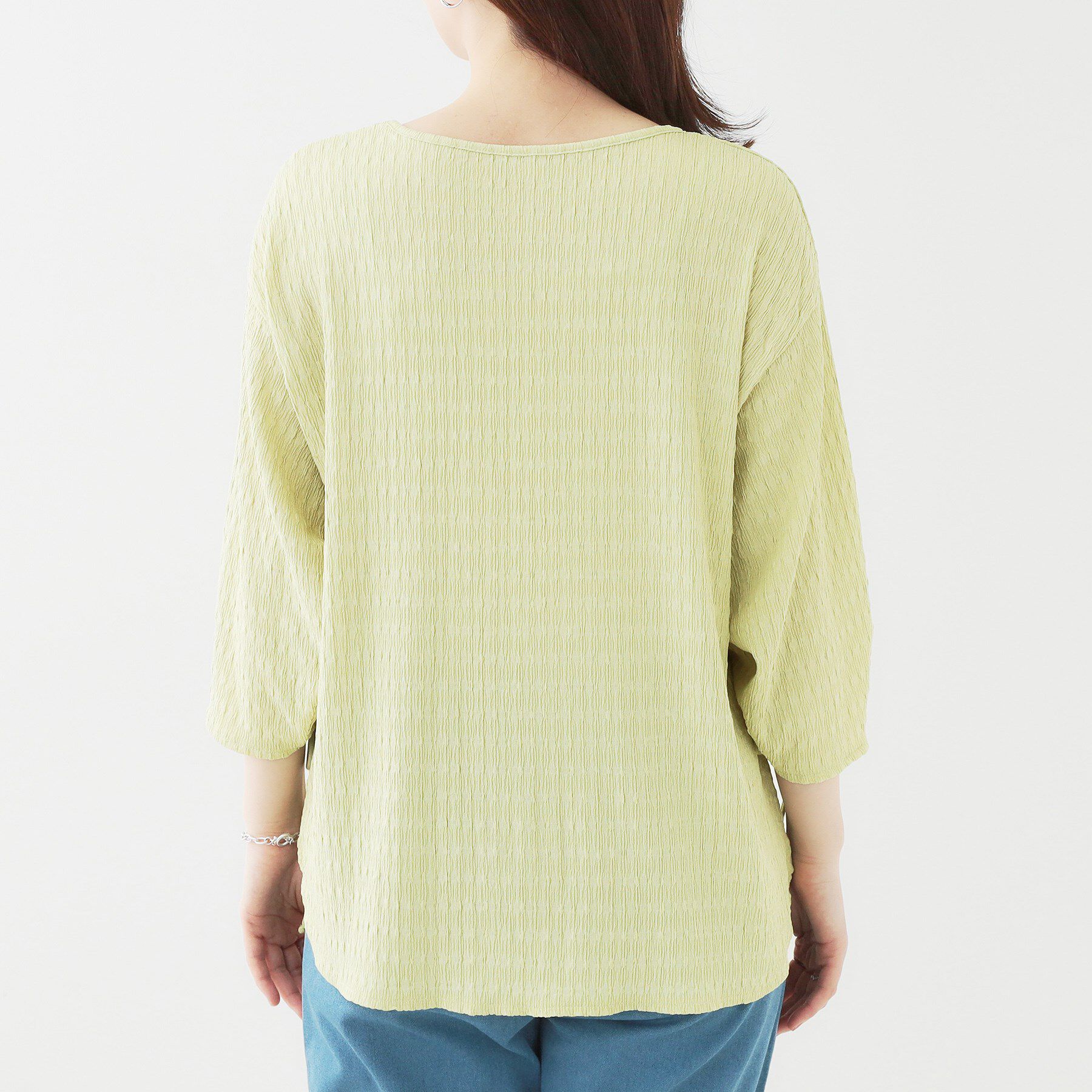 SHOO･LA･RUE「【洗える/S-LL】お袖シャーリングトップス」|シャツ・ブラウス|