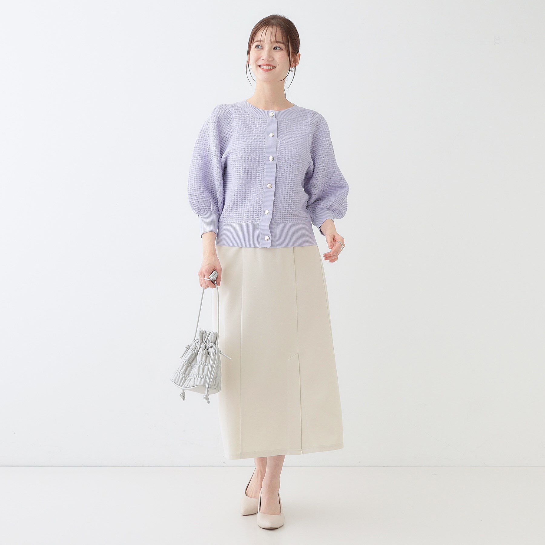 SHOO･LA･RUE「【洗える】洗濯後しわになりにくい カットジョーゼット ナロースカート」|スカート|