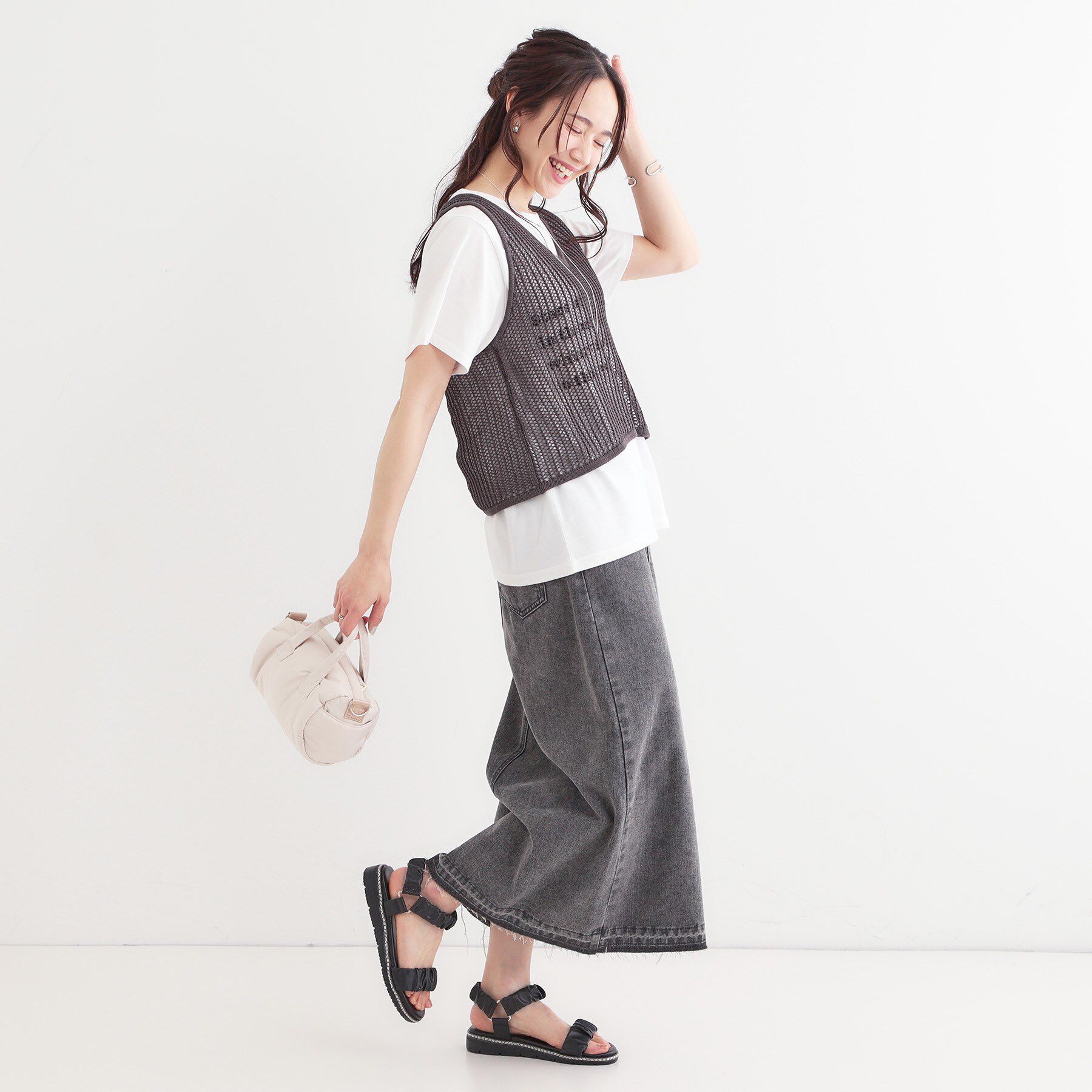 SHOO･LA･RUE「くしゅくしゅデザインが大人の抜け感をプラスする ギャザーベルトサンダル」|サンダル|