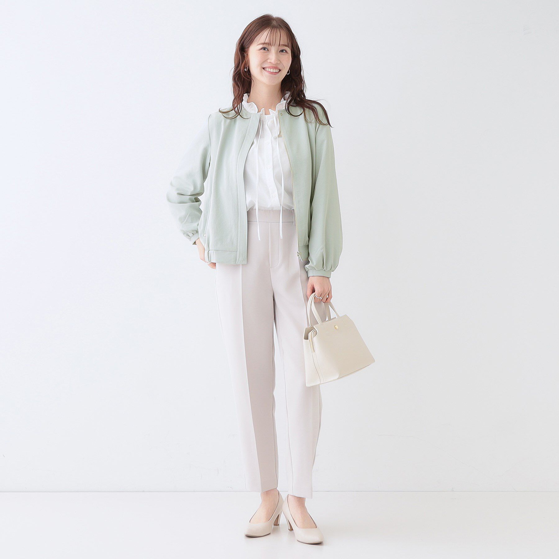 SHOO･LA･RUE「さらっと羽織れる ノーカラーブルゾン」|ブルゾン・スタジャン|