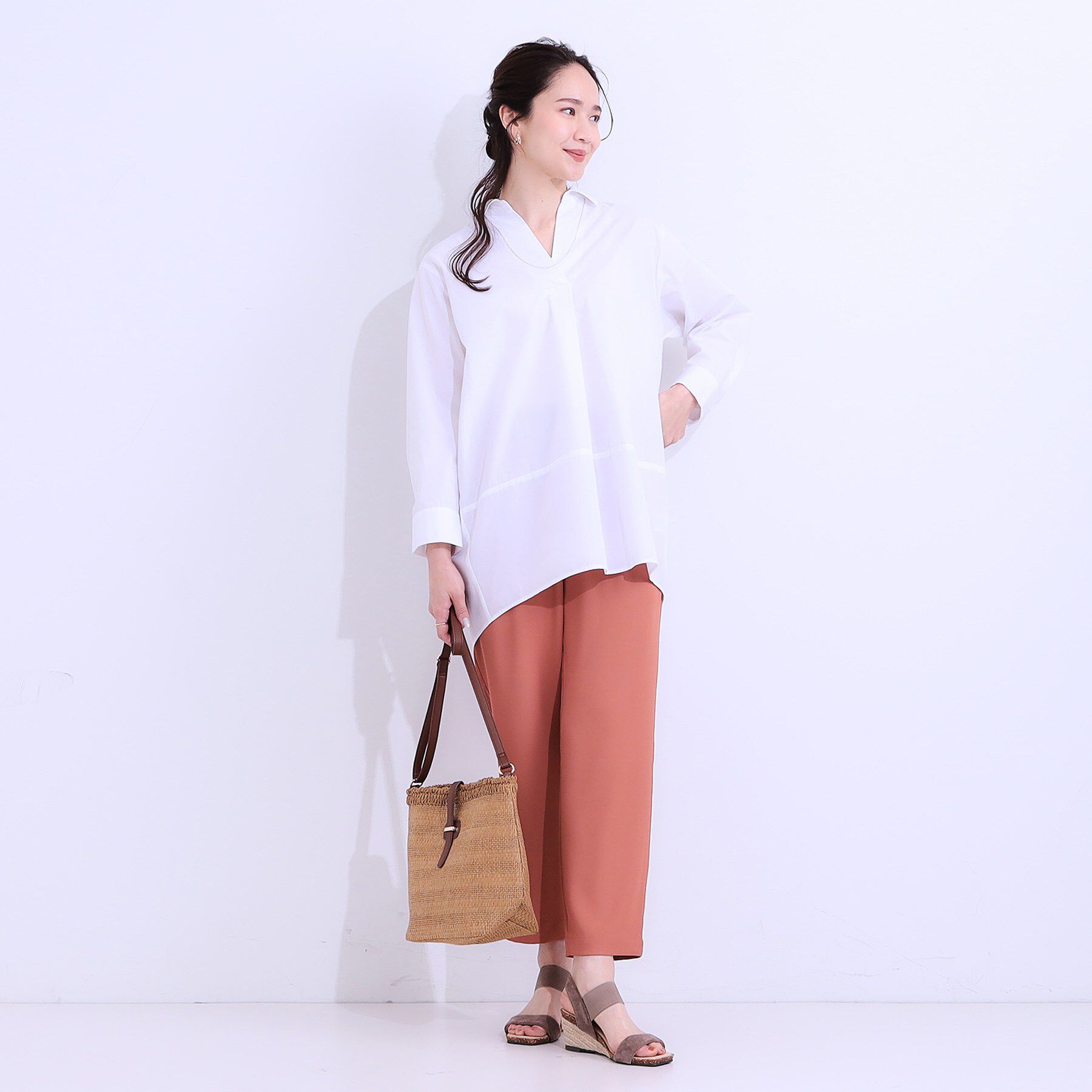 SHOO･LA･RUE「【洗える/S-LL】きれいに体型カバーが叶うチュニックシャツ」|チュニック|