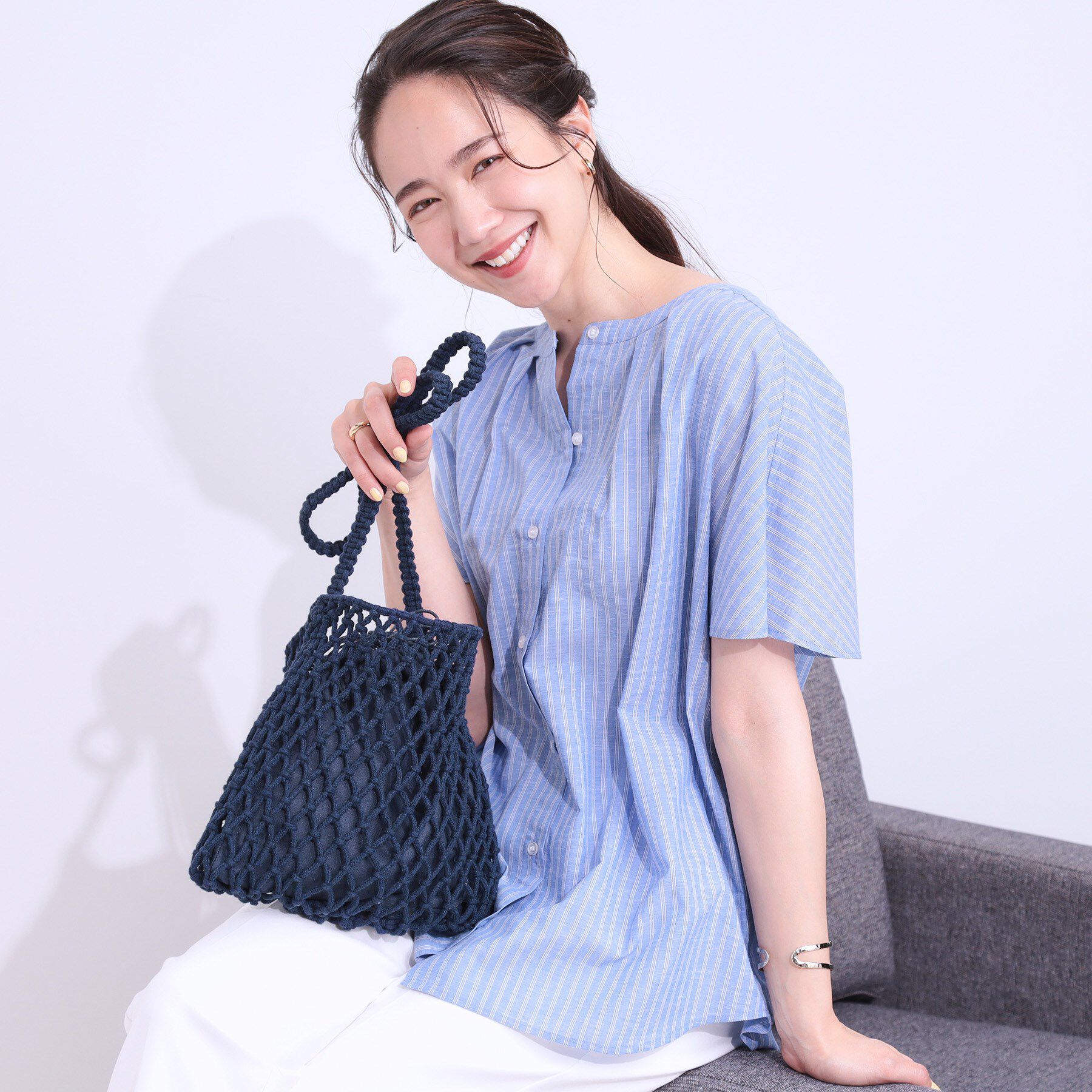 SHOO･LA･RUE「マクラメショルダーバッグ」|ショルダー・メッセンジャー|ネイビー(094)