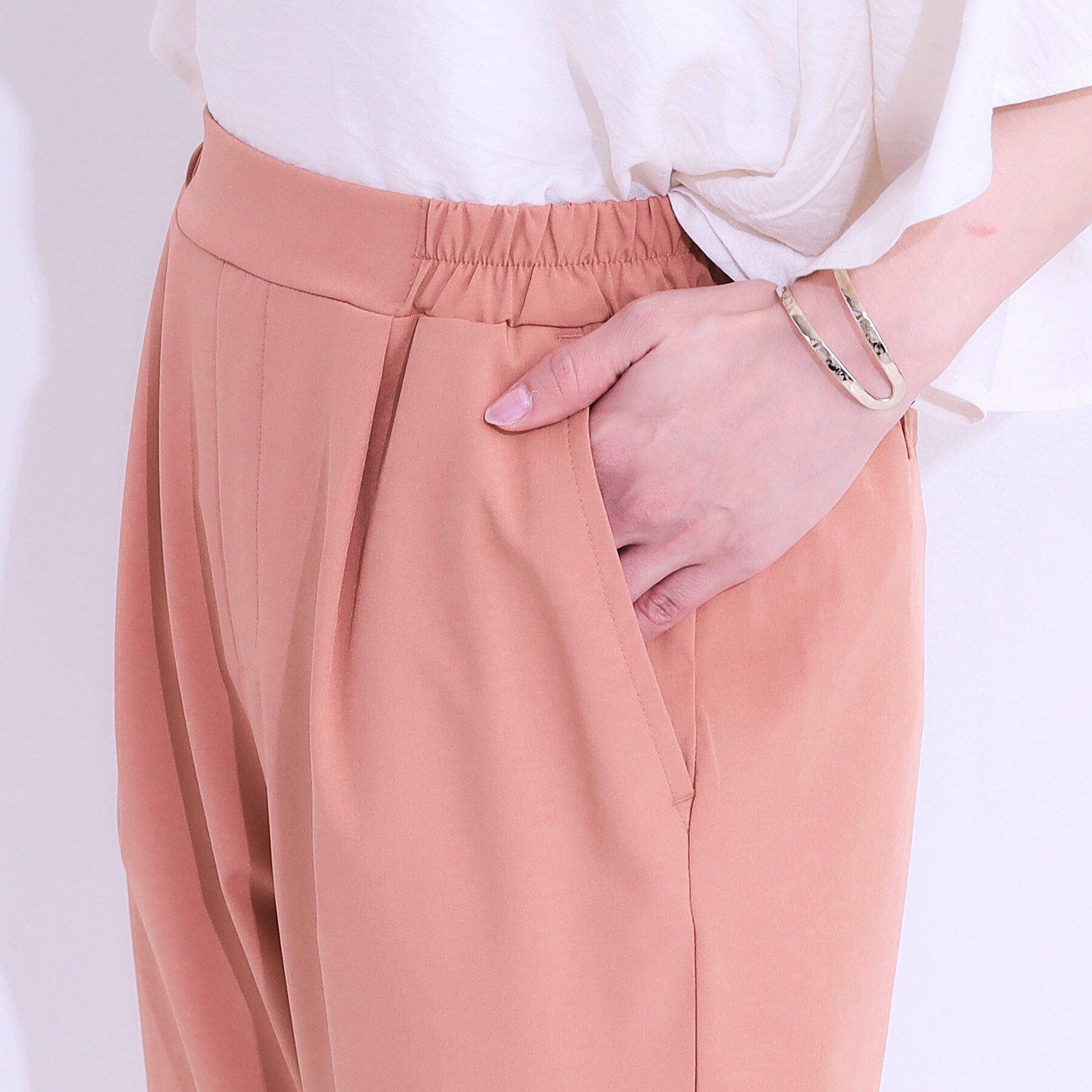 SHOO･LA･RUE「【SS-3L/ひんやり/吸水速乾/UV】軽量でさらりと穿ける テーパードパンツ」|その他|