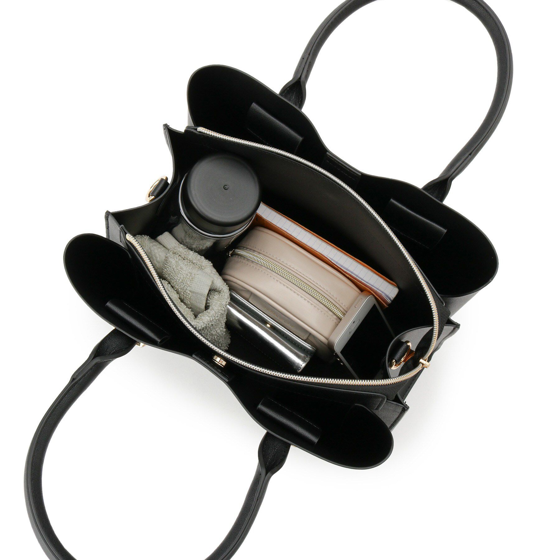 SHOO･LA･RUE「一枚革風三層トートバッグ」|トートバッグ|