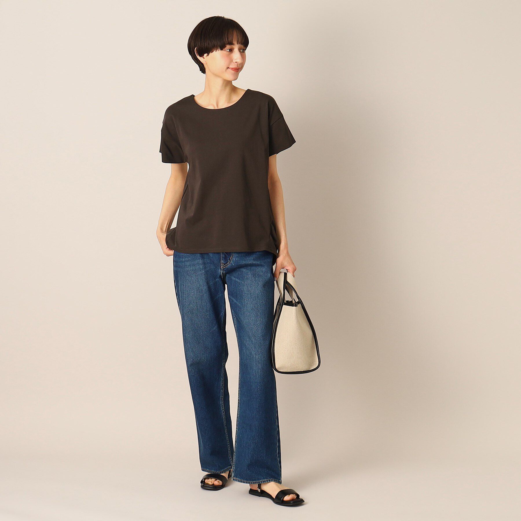 Dessin「【洗える】バックタックコクーンカットソー」|Tシャツ・カットソー|