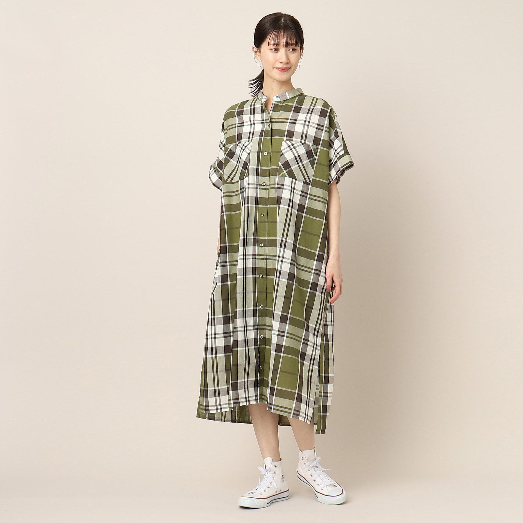 Dessin「アソート柄ロングシャツワンピース」|ワンピース|