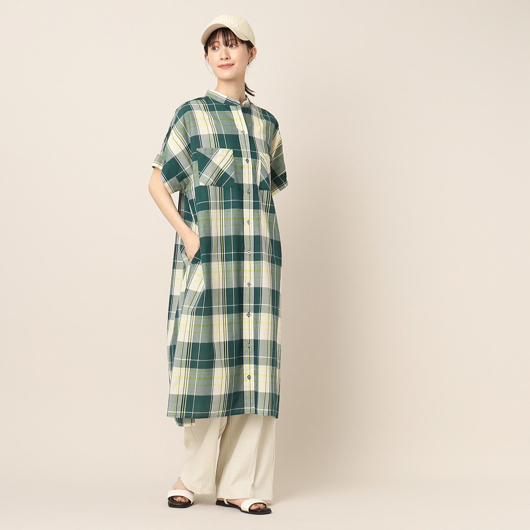 Dessin「アソート柄ロングシャツワンピース」|ワンピース|